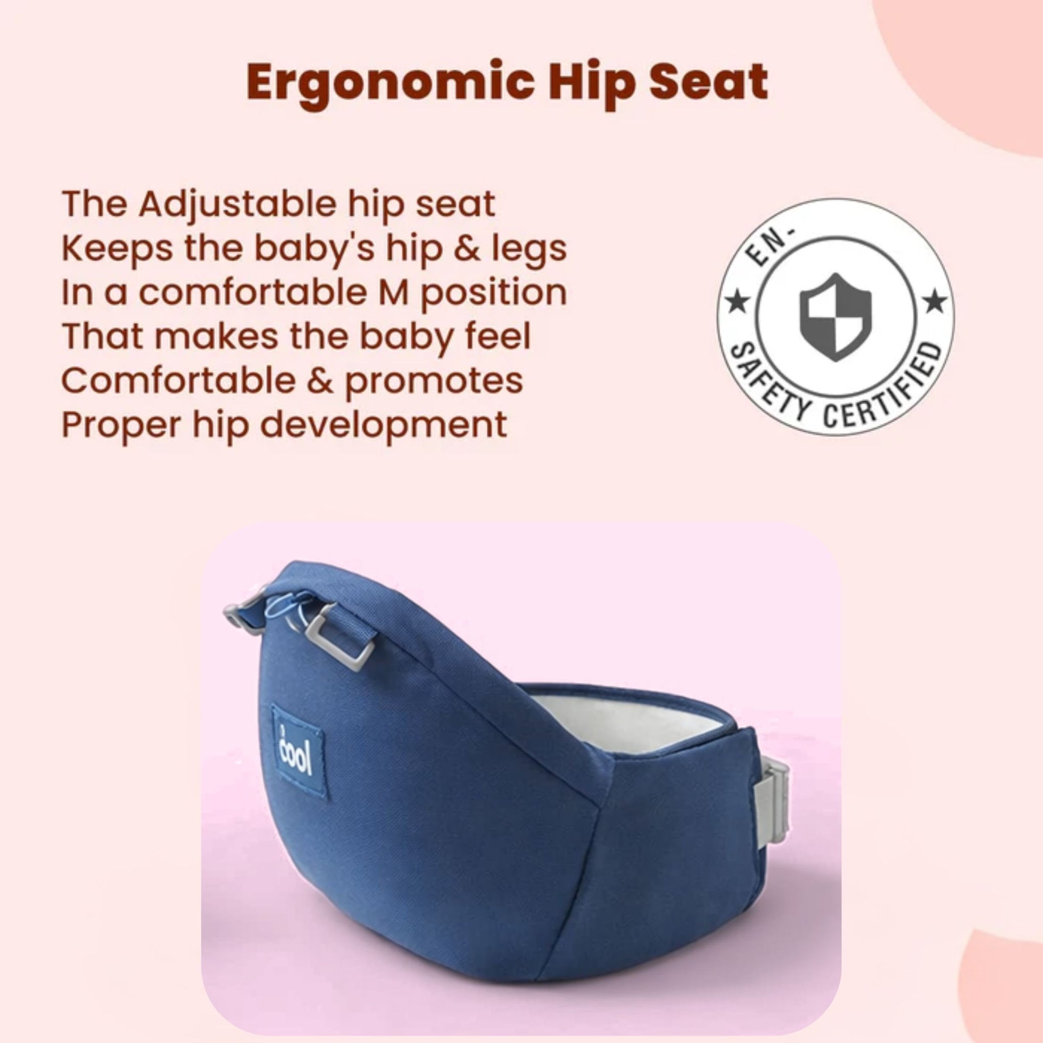 MEE MEE 8 in 1 Advanced Baby Bliss Sling Carrier with Hip Seat – Blue | Ergonomic, Breathable & Convertible Baby Carrier (9–36 Months)