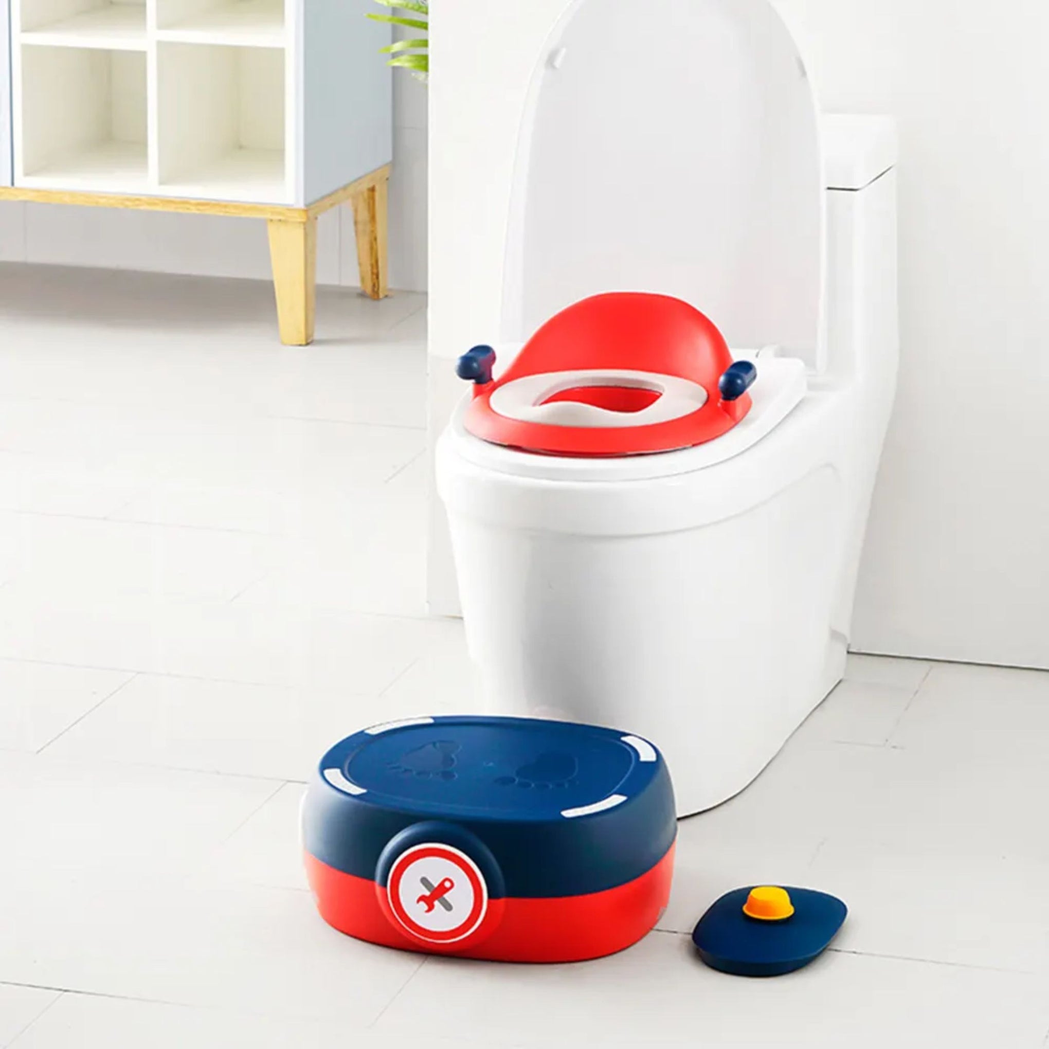 SMILE BABY Baby Potty Training Seat for Kids- Potty Toilet Seat for kids with Removable Tray Kids Baby Potty Seat Chair Baby Toilet Seat for Kids Baby Potty Seat for 1-5 Year Child ( Red)