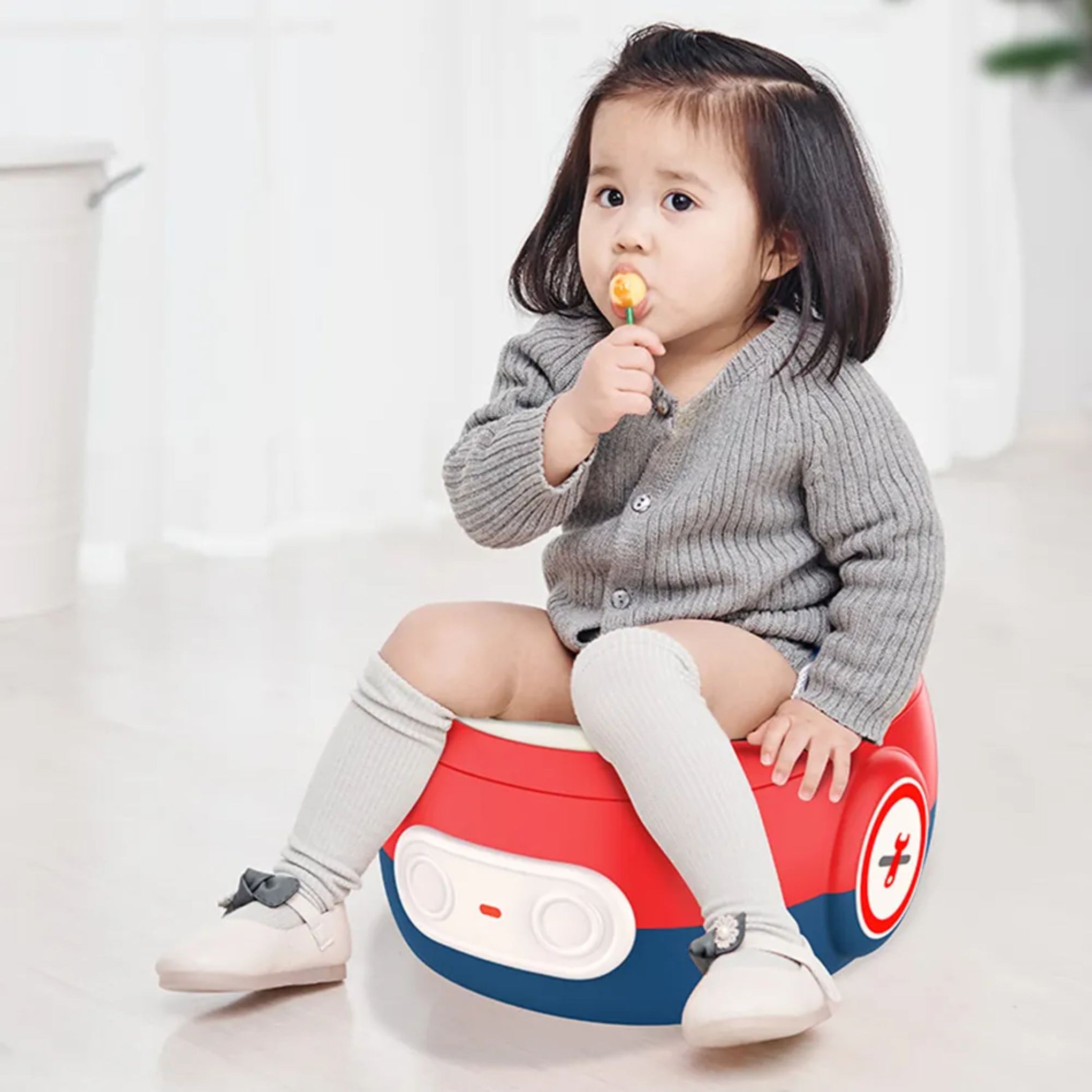 SMILE BABY Baby Potty Training Seat for Kids- Potty Toilet Seat for kids with Removable Tray Kids Baby Potty Seat Chair Baby Toilet Seat for Kids Baby Potty Seat for 1-5 Year Child ( Red)