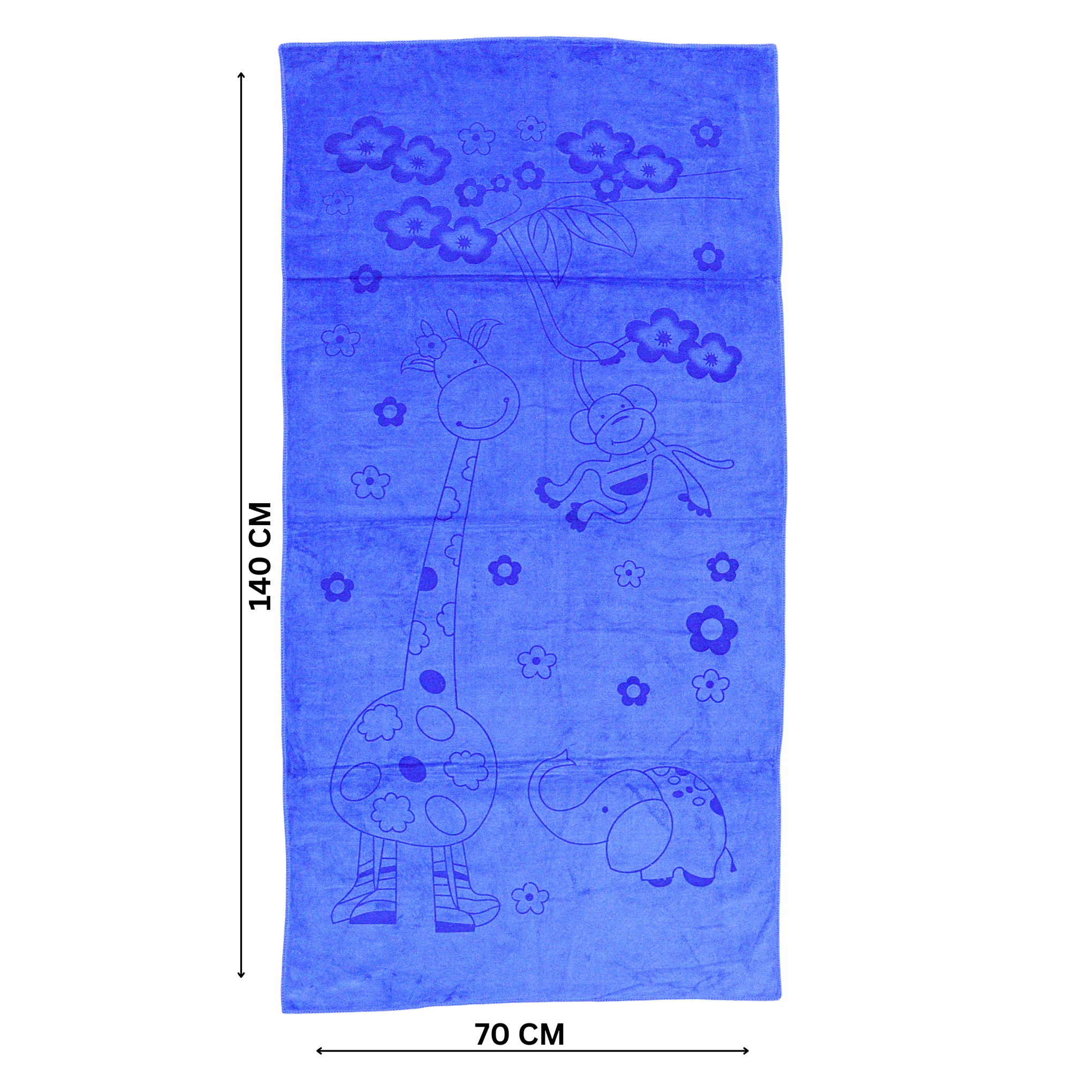 Smile Baby Kids Bath Towel For Girls Boys | Soft Premium Microfiber Quick Drying Towels for Unisex Kids | Cartoon Print Wash Dry Cloth Towel For Babies Toddlers, Pack Of 1, 70 x 140 CM, Animal Prints