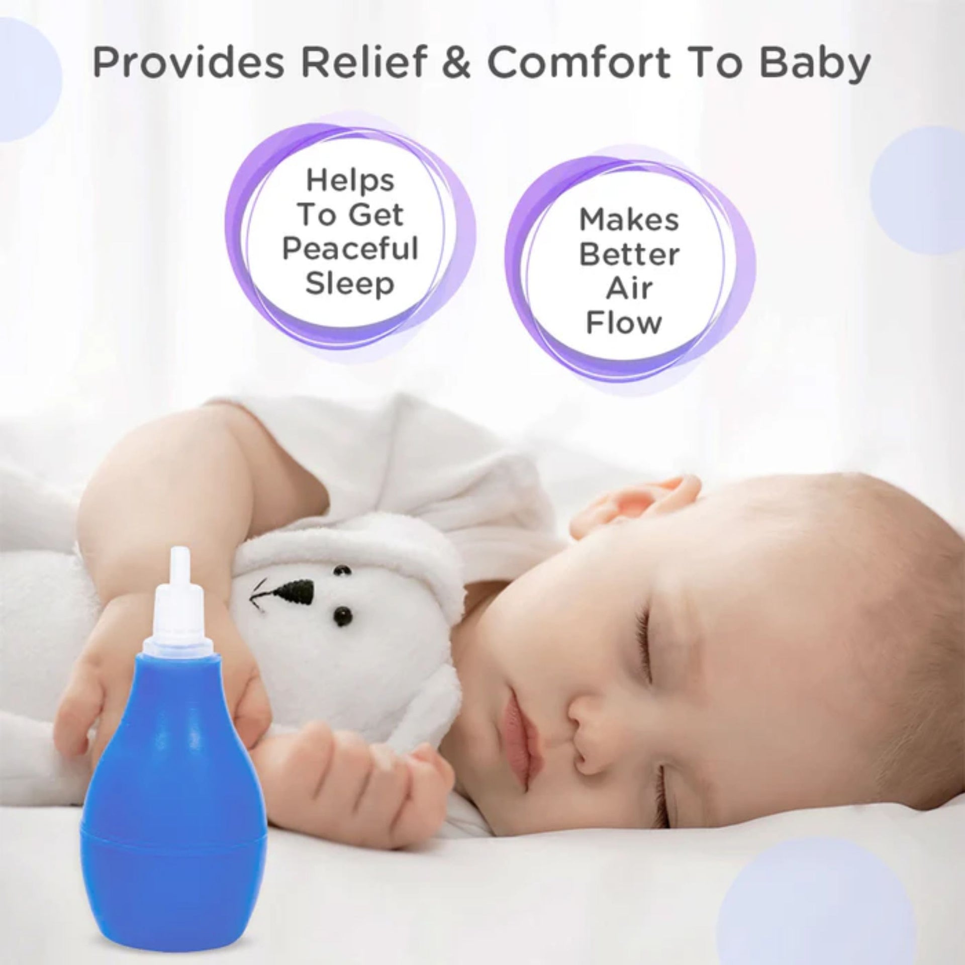 Mee Mee Baby Nasal Aspirator (Blue) – Soft Silicone Nozzle, BPA Free, Easy Squeeze Nose Cleaner for Newborns & Toddlers