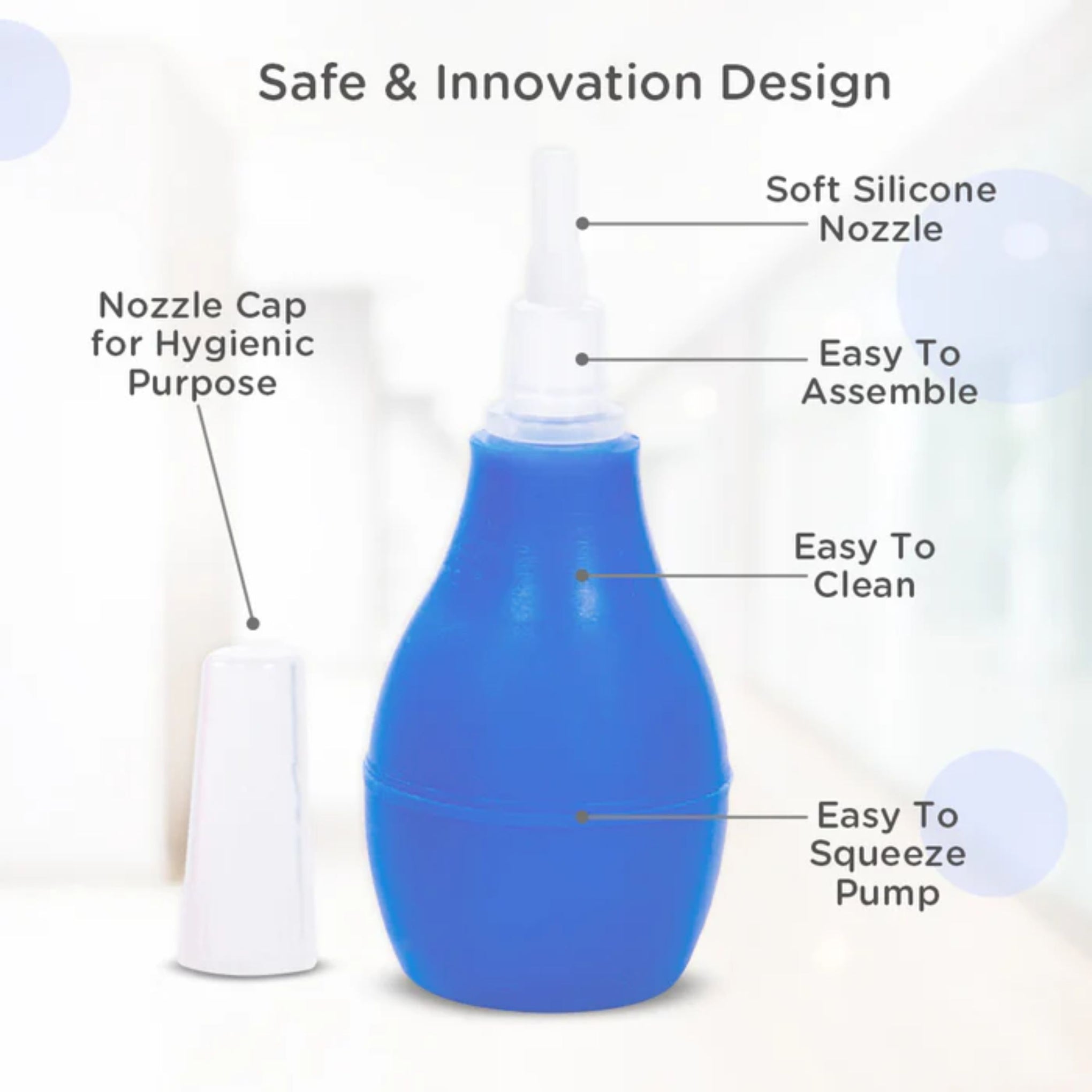 Mee Mee Baby Nasal Aspirator (Blue) – Soft Silicone Nozzle, BPA Free, Easy Squeeze Nose Cleaner for Newborns & Toddlers