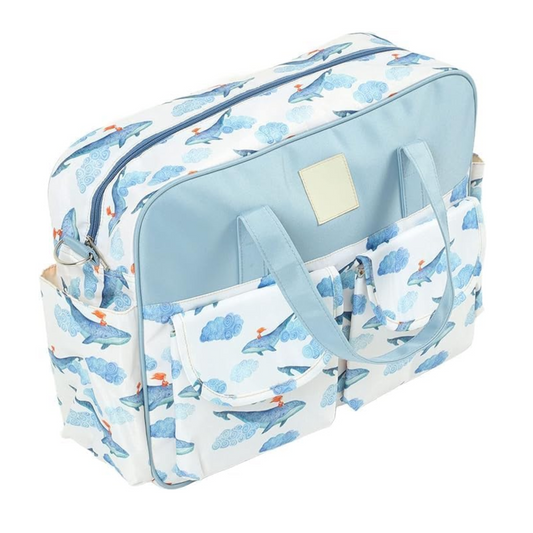 Smile Baby Diaper Bag Multifunctional Maternity Bag Stylish Baby Travel Bag | Mamas Bags | Diapers Bags |  Handbag | Mothers Bags (Whale White )