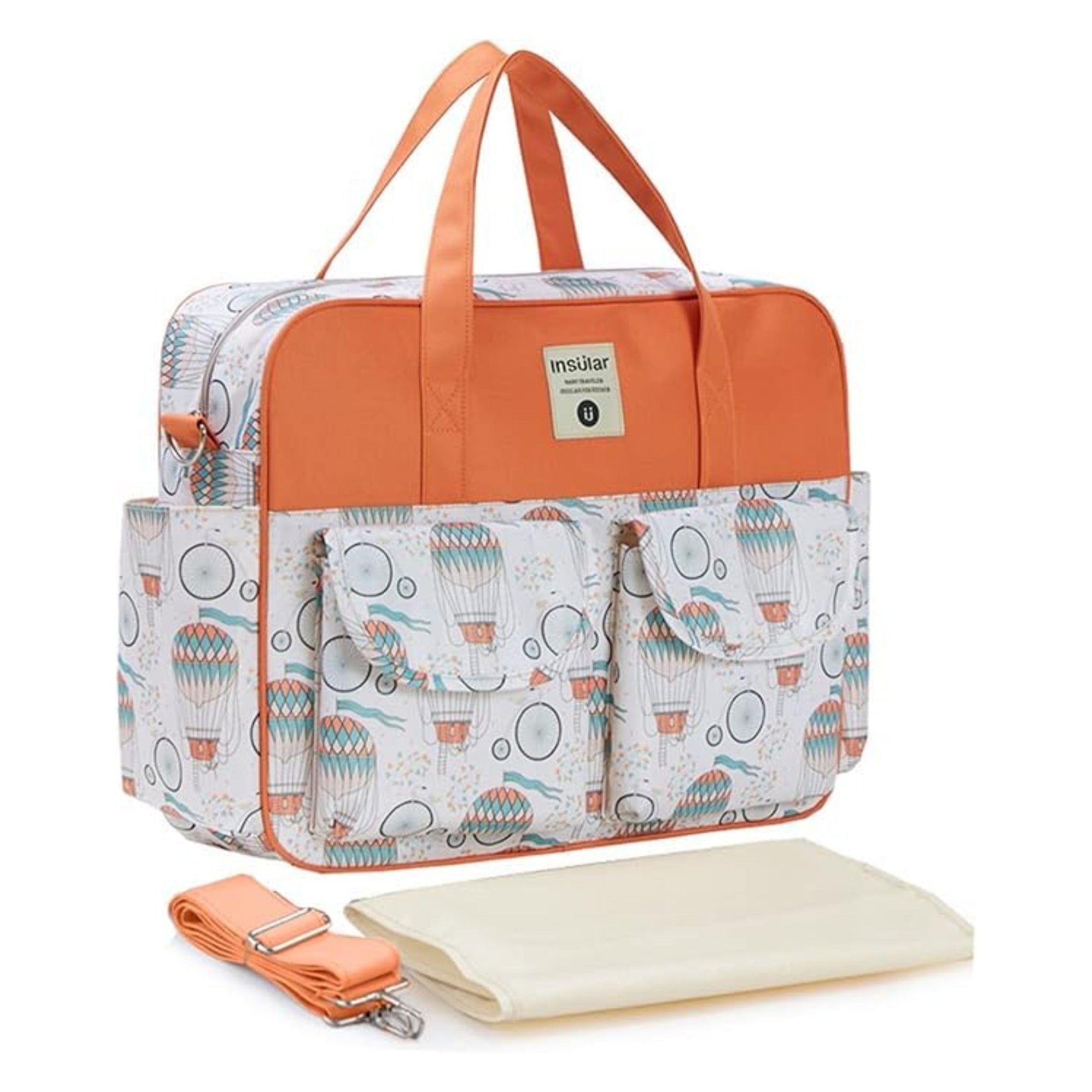 SMILE BABY Diaper Bag Multifunctional Maternity Bag Stylish Baby Travel Bag | Mamas Bags | Diapers Bags |  Handbag | Mothers Bags (BALLOON-ORANGE)