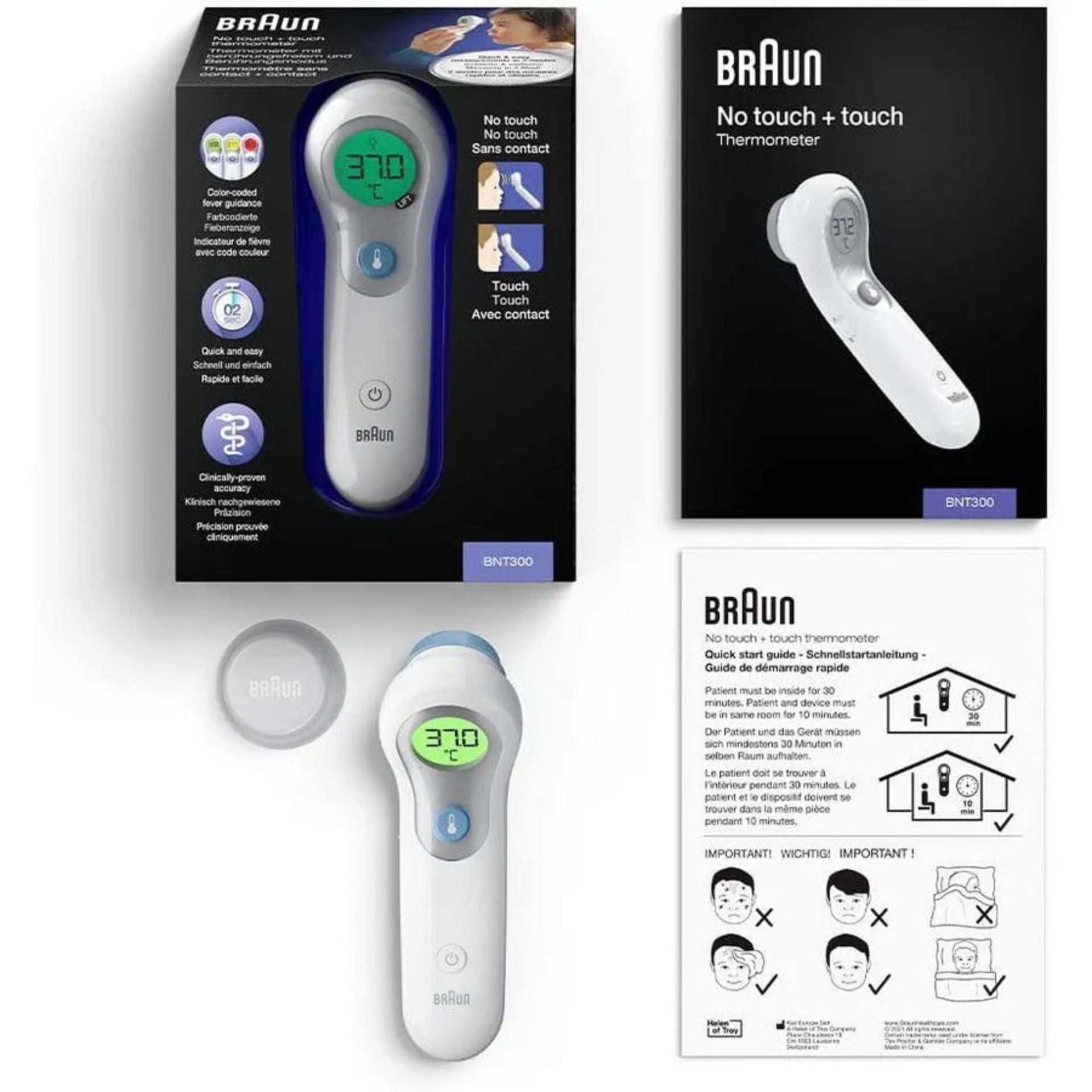 Braun BNT300 No Touch + Touch Forehead Thermometer