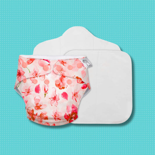 SuperBottoms Swimming Diapers for Babies & Toddlers - Reusable & Adjustable Swim Diapers - Washable Cloth Diapers - Skin Friendly Fabric - Easy to Clean - Fits 3M - 3Y ( CHERRY BLASSOM )