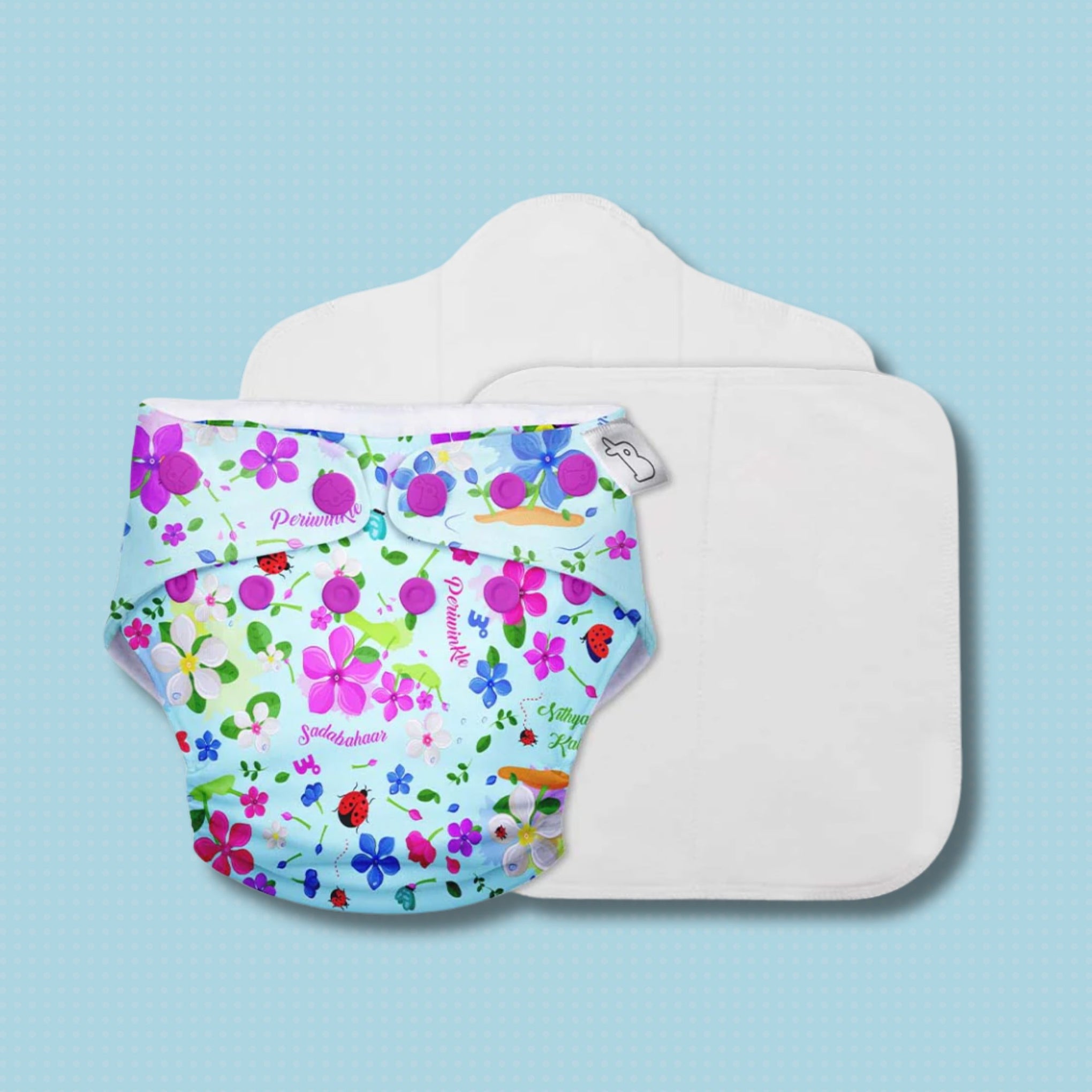 SuperBottoms Swimming Diapers for Babies & Toddlers - Reusable & Adjustable Swim Diapers - Washable Cloth Diapers - Skin Friendly Fabric - Easy to Clean - Fits 3M - 3Y (PERIWINKLE )
