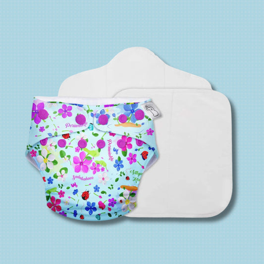 SuperBottoms Swimming Diapers for Babies & Toddlers - Reusable & Adjustable Swim Diapers - Washable Cloth Diapers - Skin Friendly Fabric - Easy to Clean - Fits 3M - 3Y (PERIWINKLE )