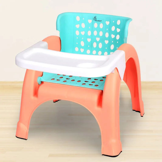 R for Rabbit Jelly Bean Chair 3 in 1 Mult i-Functional Baby Study | Shampoo | Meal | Regular Kids Seating Chair with High Backrest for 1-8 Years Kid, Weight Capacity Upto 40Kgs (GREEN/PEACH)