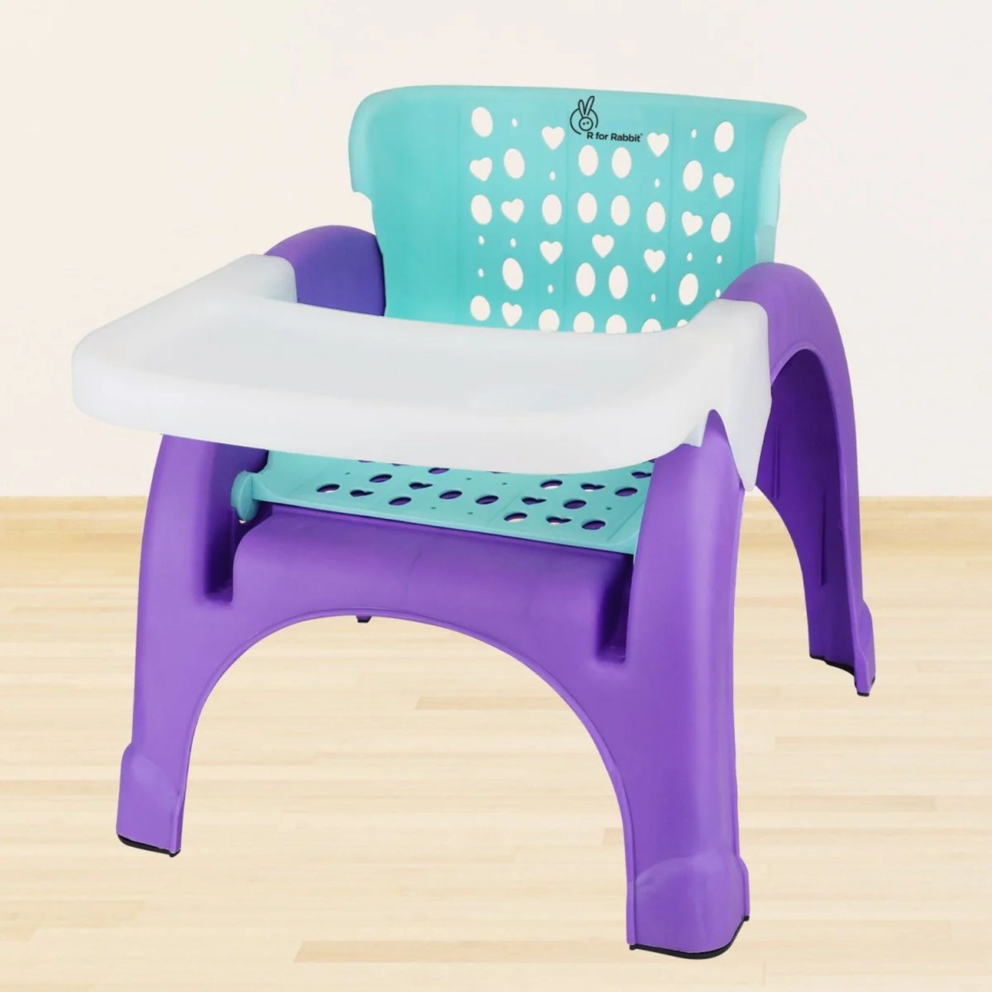 R for Rabbit Jelly Bean Chair 3 in 1 Mult i-Functional Baby Study | Shampoo | Meal | Regular Kids Seating Chair with High Backrest for 1-8 Years Kid, Weight Capacity Upto 40Kgs (GREEN/PURRPLE)