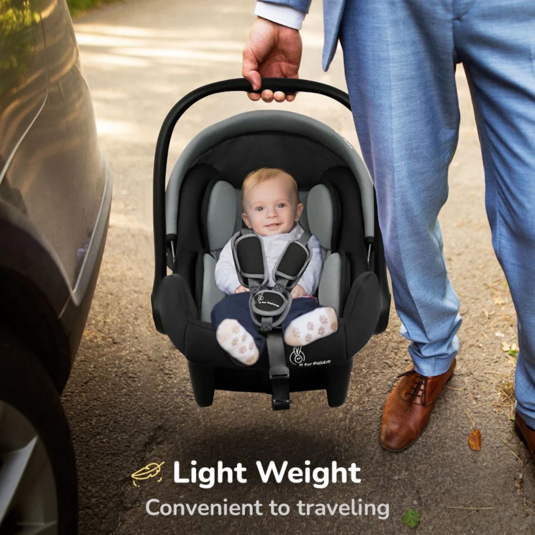 R for Rabbit Picaboo Sportz Baby Carry Cot, 3 in 1 Multi Purpose Kids Carry Cot, Feeding Chair, Rocker for Infant Babies of 0 to 15 Months & Weight Capacity Upto 13 Kgs (Grey Black)