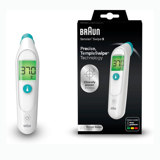 Braun Sensian Swipe 5 Temple Thermometer | TempleSwipe Technology | Color-Coded Digital Display | Baby & Child Friendly | Results in 3 Seconds | Brand #1 in Doctors(1)