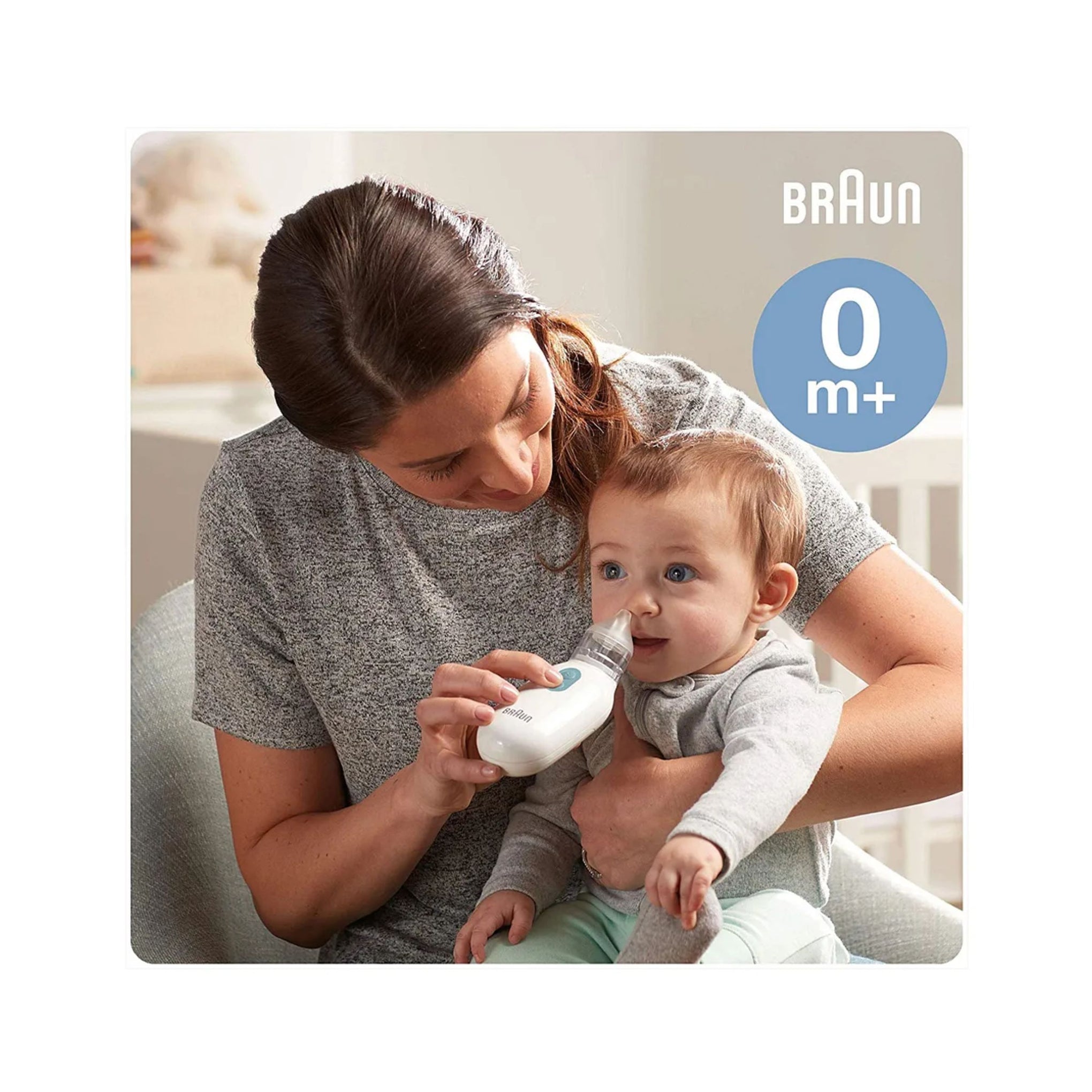 Braun Electric Nasal Aspirator BN100EU, Quiet & Gentle Relief from Congestion for Babies 0M+, Dishwasher-Safe Parts - Blue