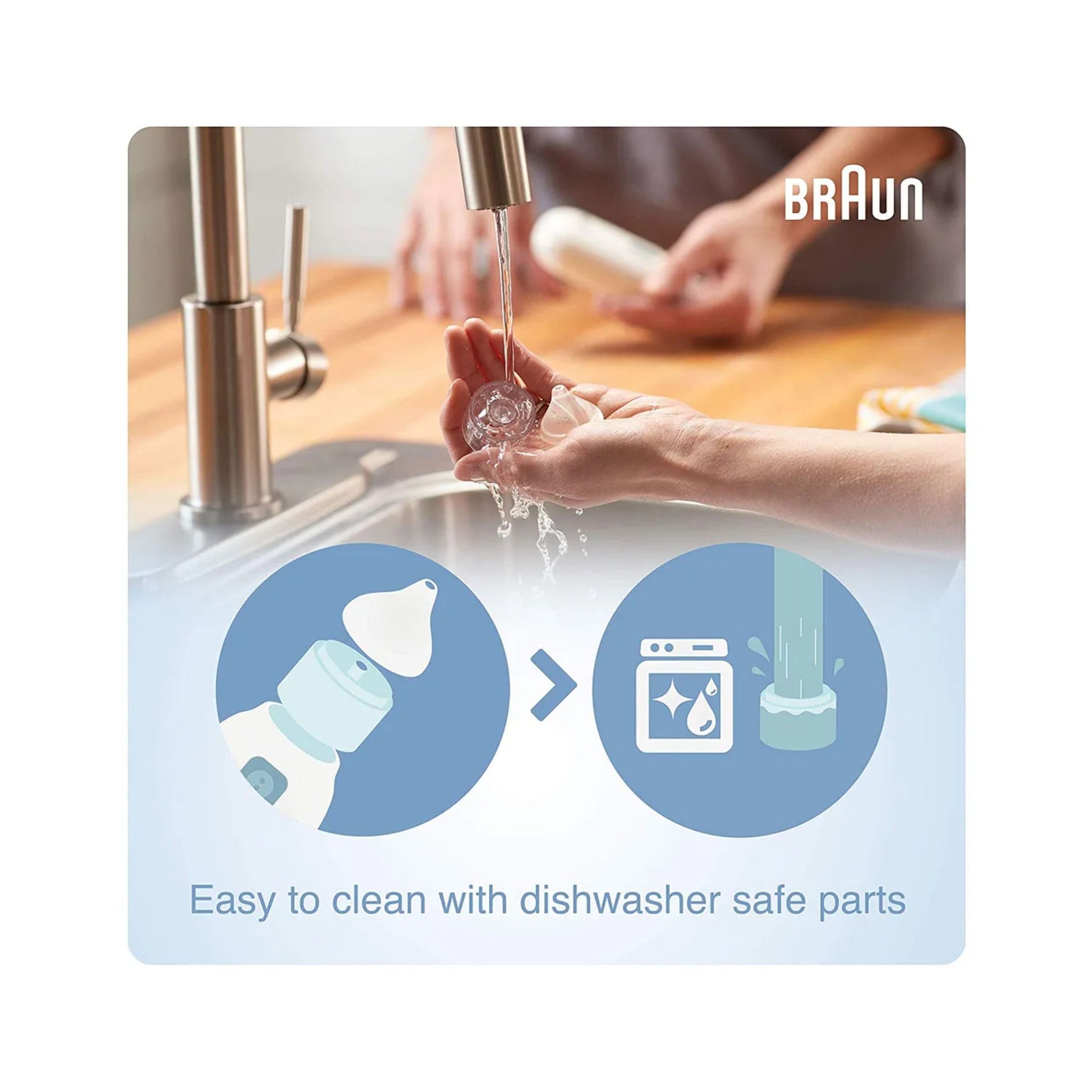 Braun Electric Nasal Aspirator BN100EU, Quiet & Gentle Relief from Congestion for Babies 0M+, Dishwasher-Safe Parts - Blue