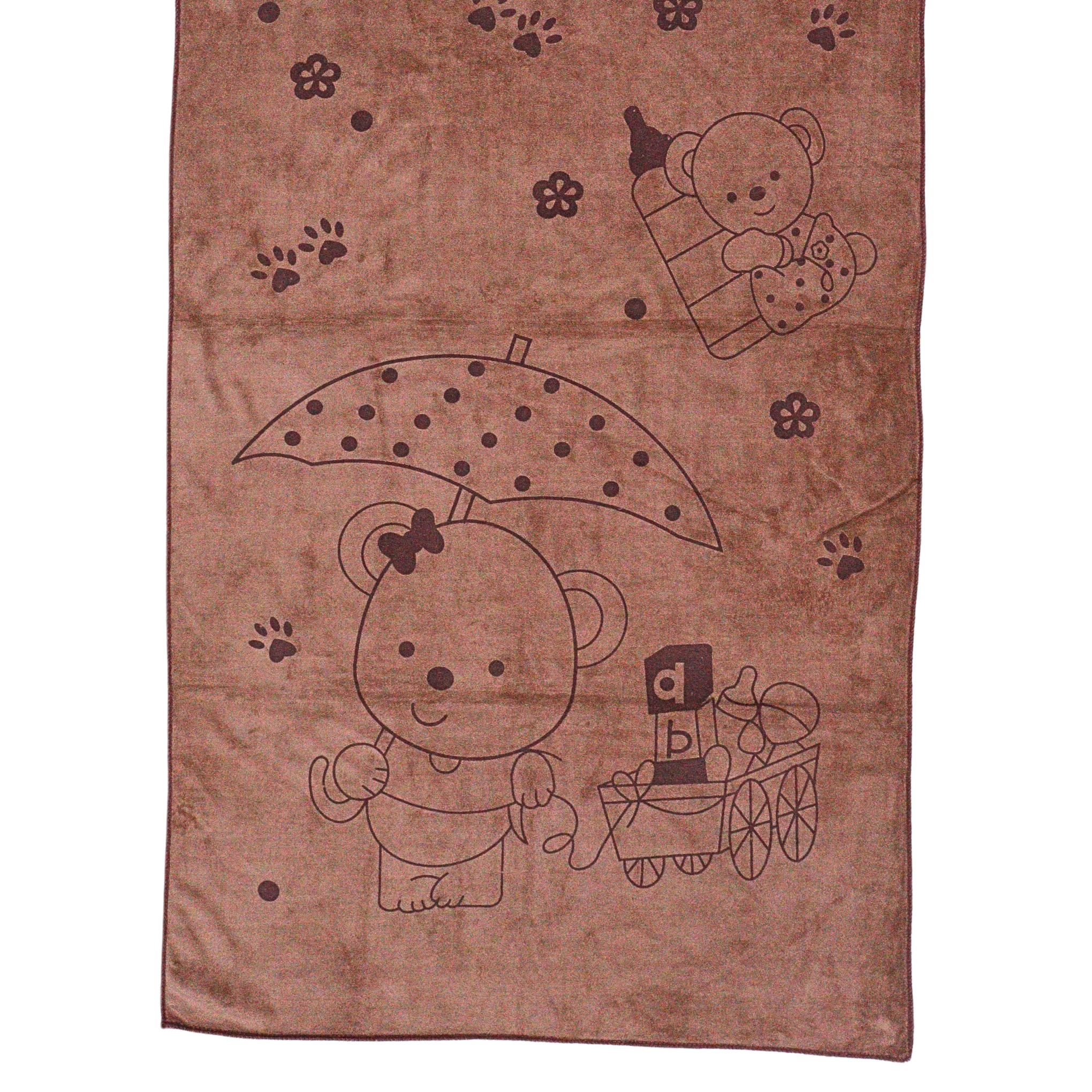 Smile Baby Kids Bath Towel For Girls Boys | Soft Premium Microfiber Quick Drying Towels for Unisex Kids | Cartoon Print Wash Dry Cloth Towel For Babies Toddlers, Pack Of 1, 70 x 140 CM, Teddy Prints