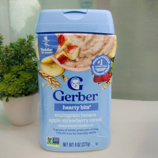 Gerber Baby Cereal Hearty Bits Multigrain Cereal Banana Apple Strawberry, 227 gm