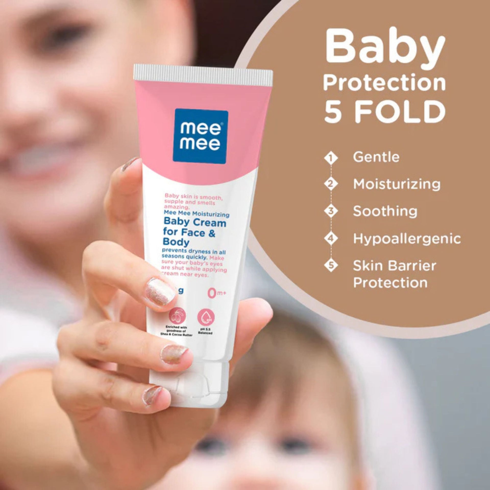 Mee Mee Moisturizing Baby Cream for Face & Body - 100g | Deep Nourishment & Hydration