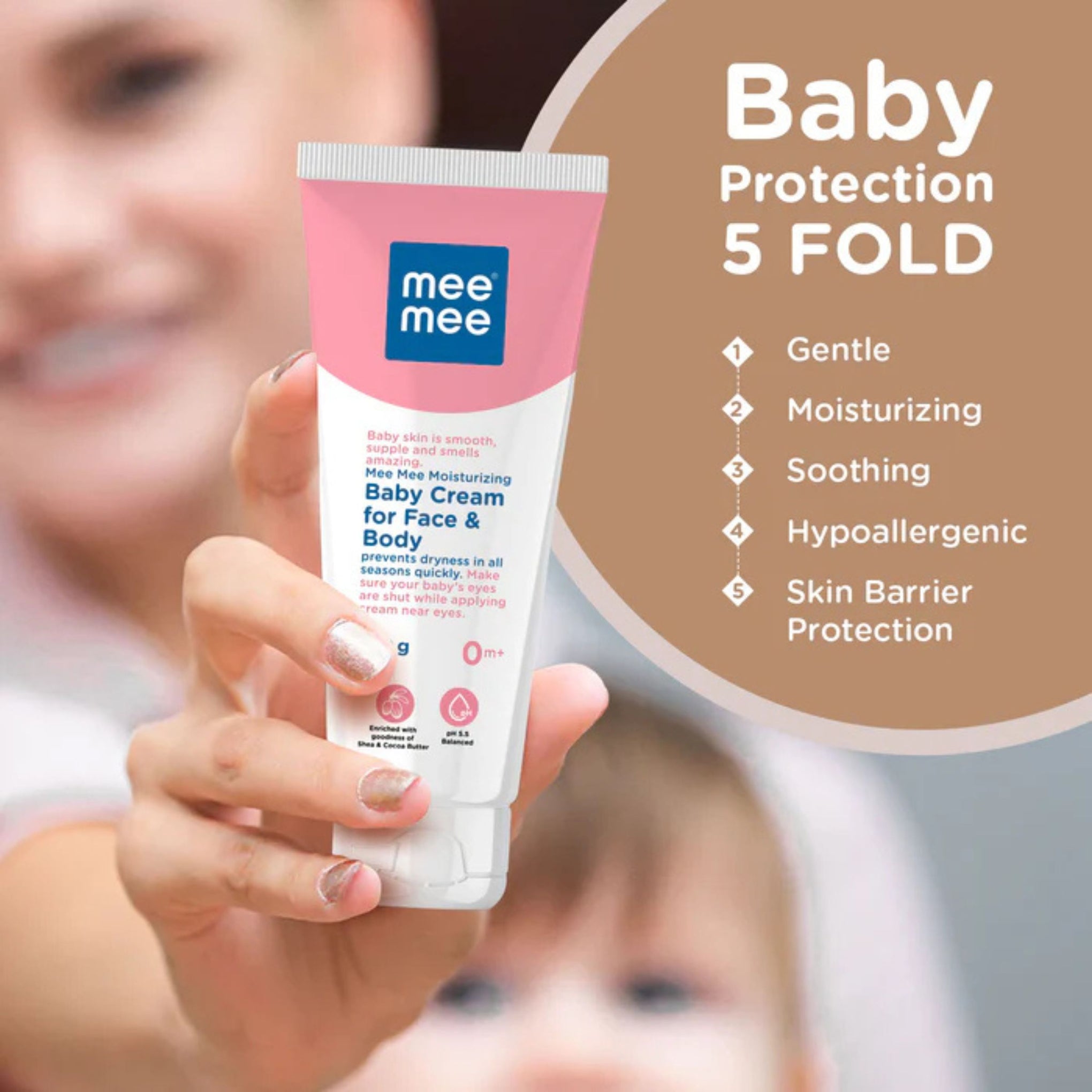 Mee Mee Moisturizing Baby Cream for Face & Body - 100g | Deep Nourishment & Hydration