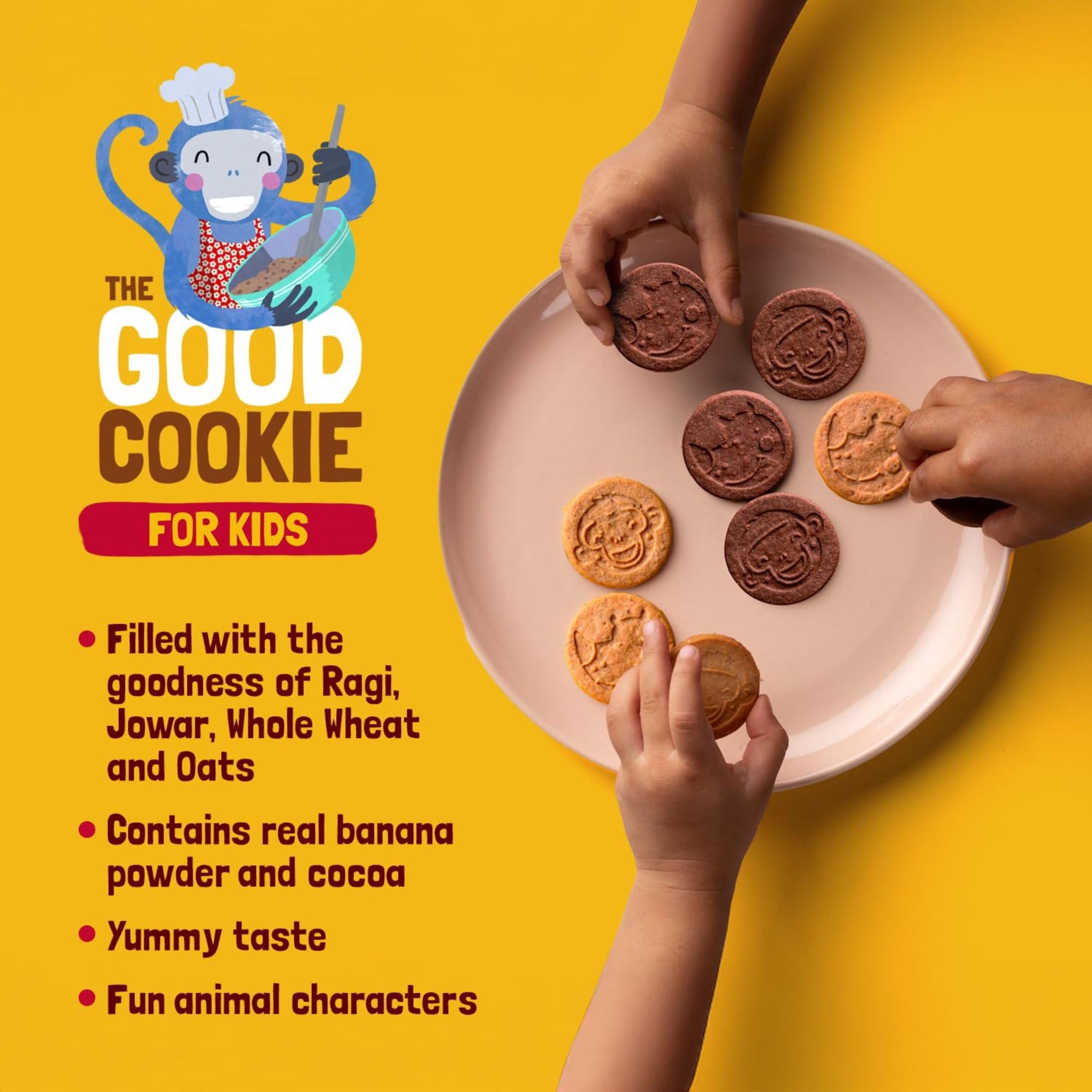 Slurrp Farm No Maida No Refined Sugar Banana Oat Cookies | Healthy Cookies Made With Multigrains | 88g