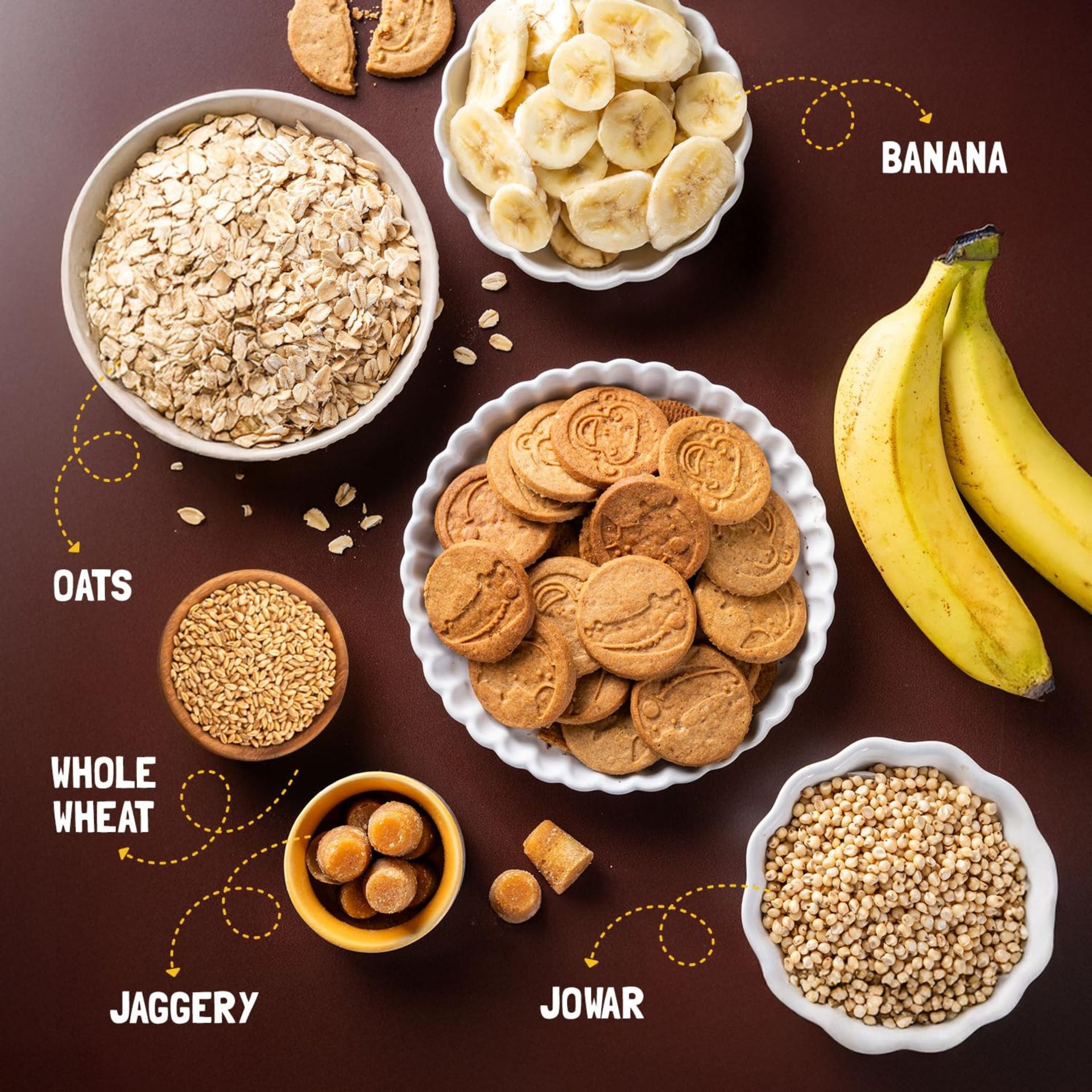 Slurrp Farm No Maida No Refined Sugar Banana Oat Cookies | Healthy Cookies Made With Multigrains | 88g
