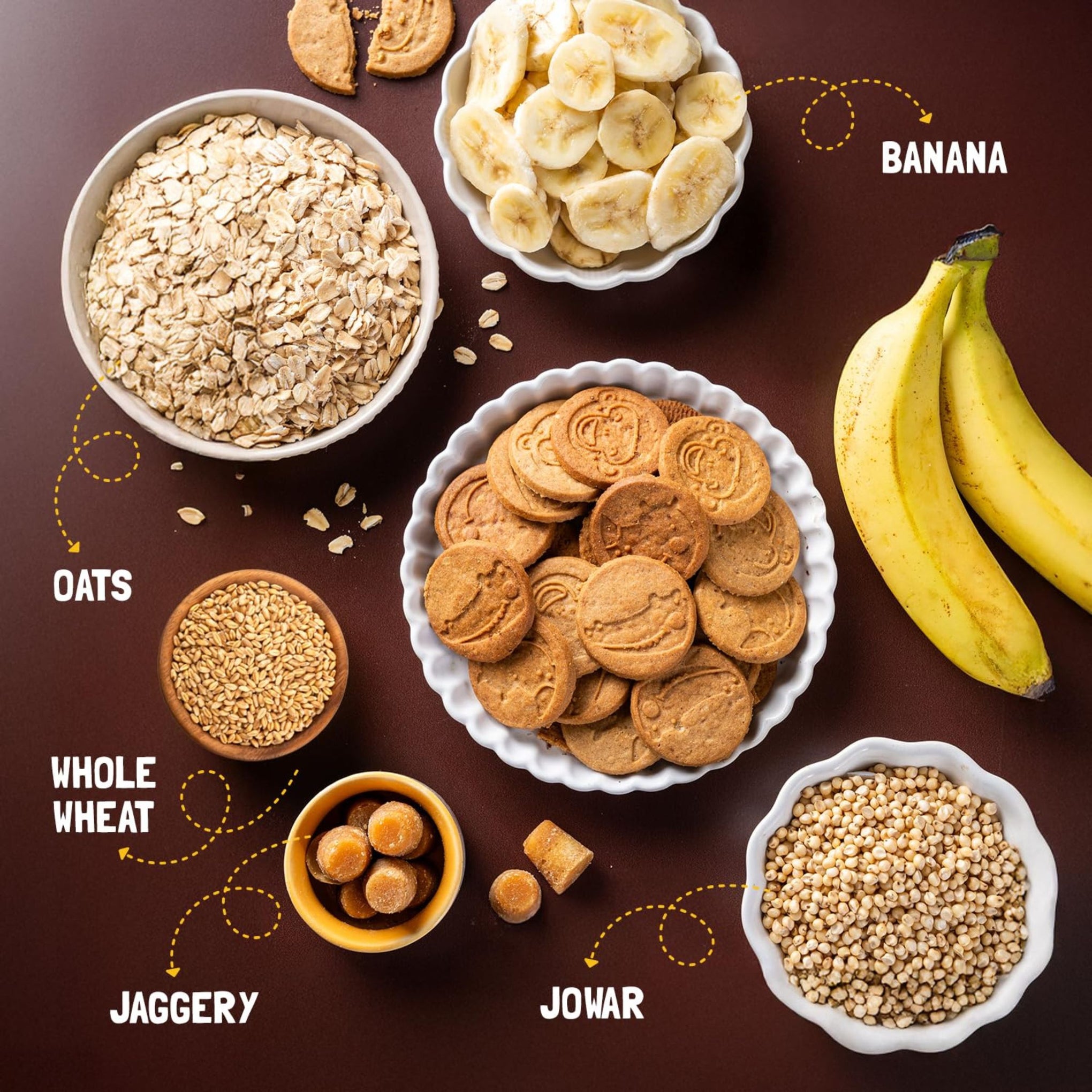 Slurrp Farm No Maida No Refined Sugar Banana Oat Cookies | Healthy Cookies Made With Multigrains | 88g