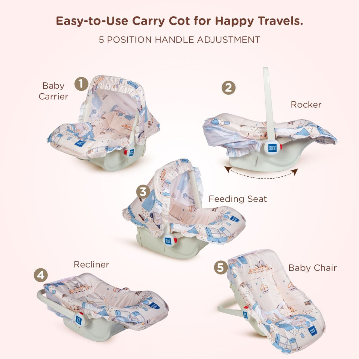 Momm Cozy Rocker Mee Mee Cozy Carry & Rocking Chair 5 in 1 Multi-Purpose Kids Rocker, A ...