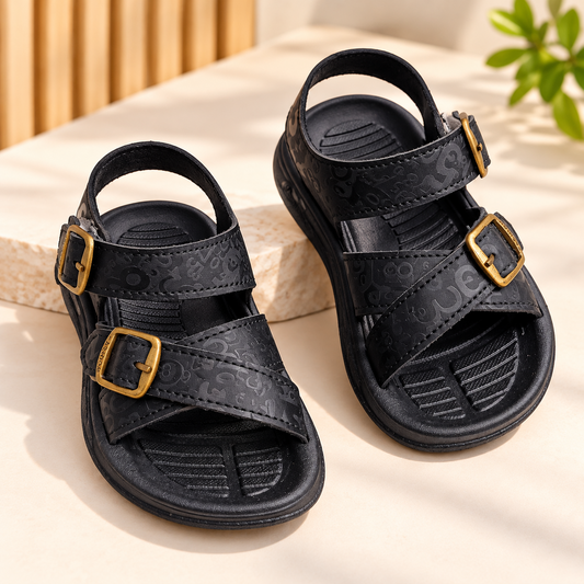 SMILE BABY black buckle strap sandals product view