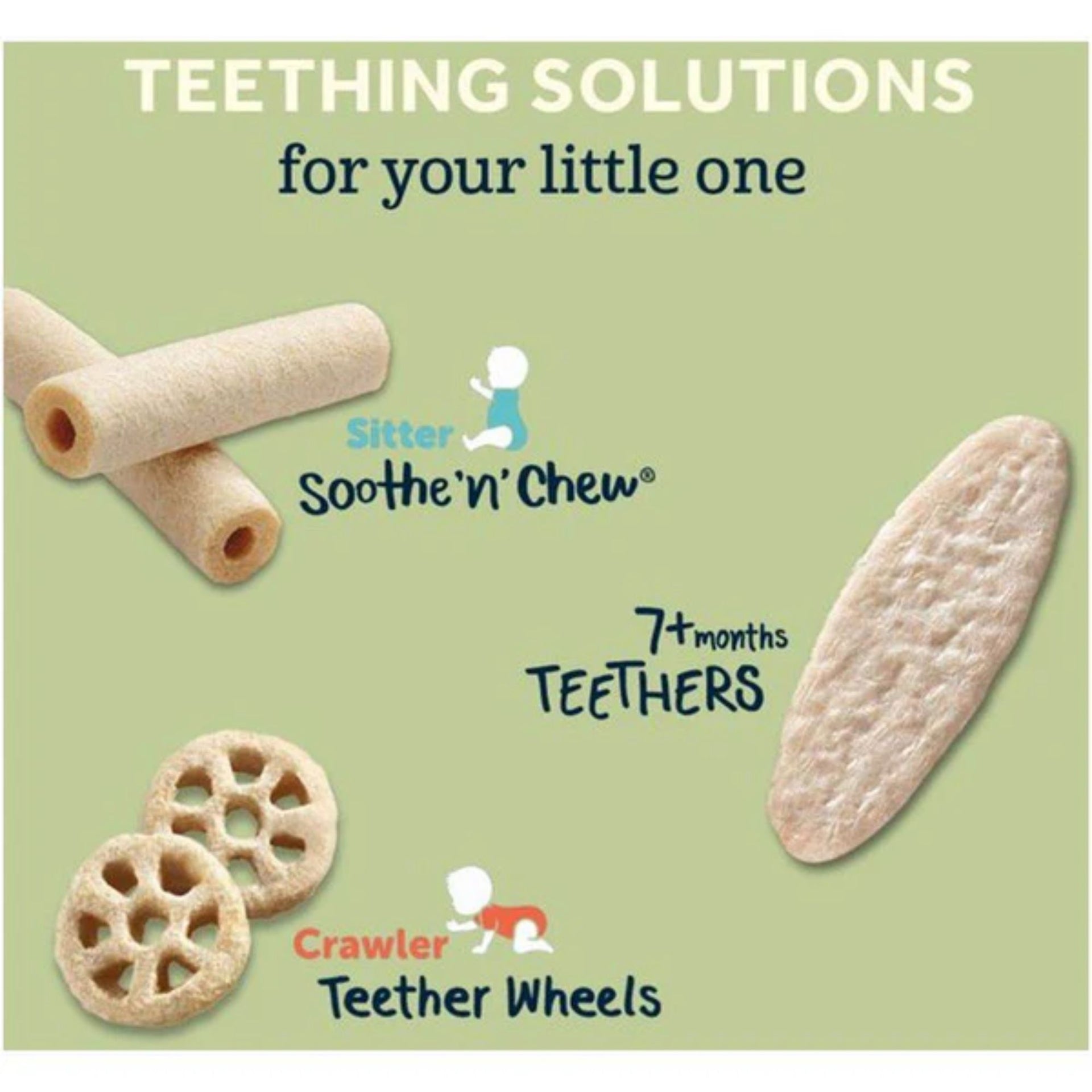 Gerber Teethers Gentle Teething Wafers for Babies 7+ Months | Mango Raspberry, Banana Peach & Strawberry Apple Spinach | Dissolves Easily | No Artificial Flavors | 48g