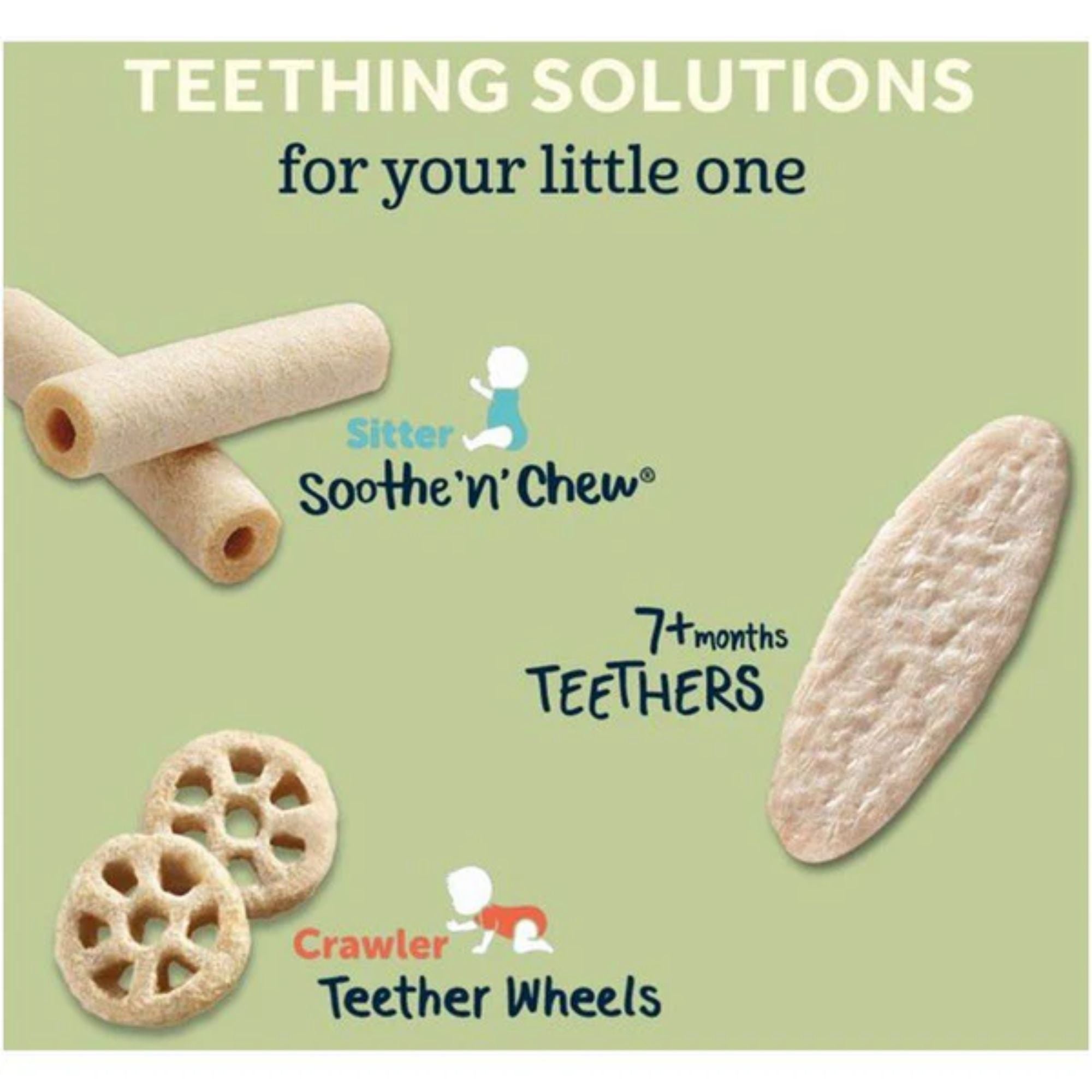 Gerber Teethers Gentle Teething Wafers for Babies 7+ Months | Mango Raspberry, Banana Peach & Strawberry Apple Spinach | Dissolves Easily | No Artificial Flavors | 48g