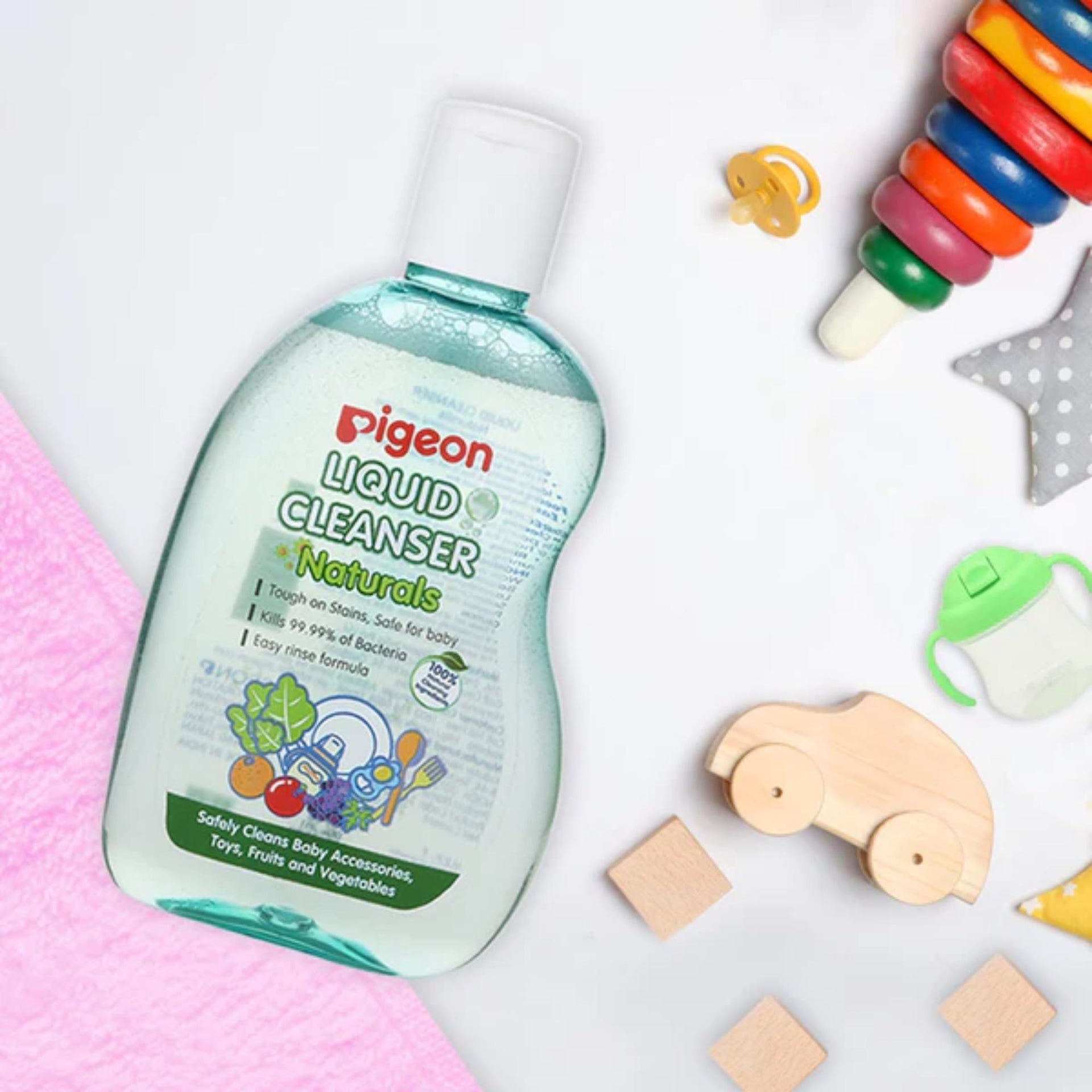Pigeon Liquid Cleanser Naturals for Baby Bottles, Accessories, Toys, Fruits & Vegetables | Kills 99.99% Bacteria | Natural Coconut-Based Formula