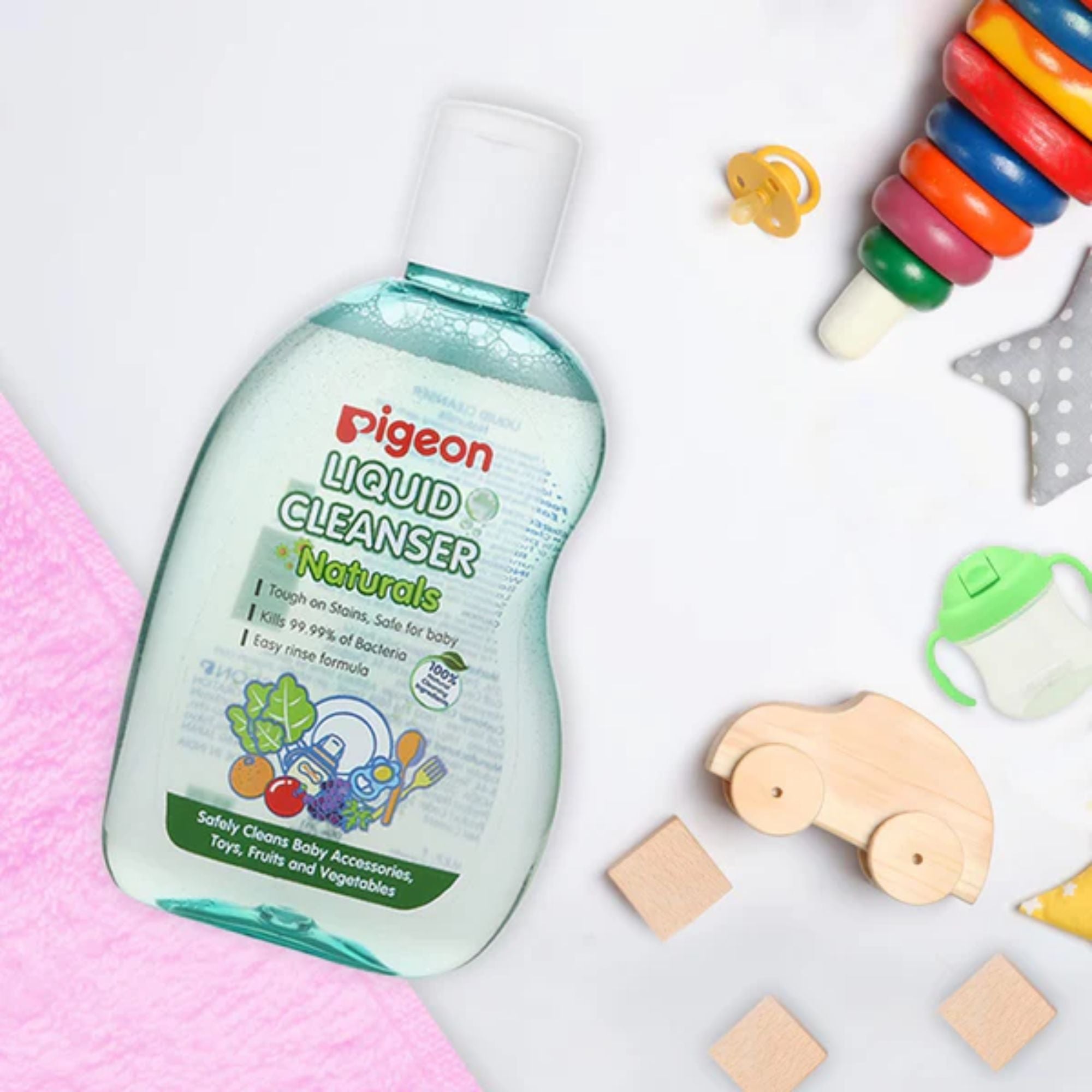 Pigeon Liquid Cleanser Naturals for Baby Bottles, Accessories, Toys, Fruits & Vegetables | Kills 99.99% Bacteria | Natural Coconut-Based Formula