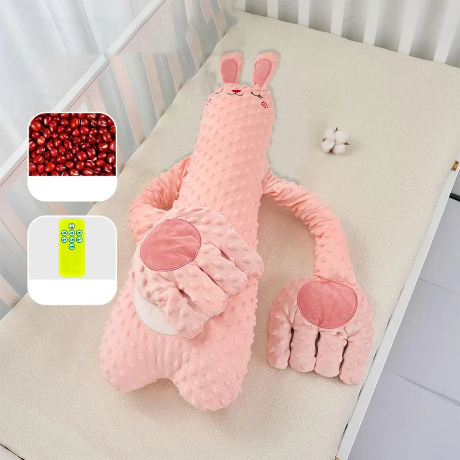 Smile Baby Remote-Controlled Bunny Hug Pillow for Babies – Soothing Plush Toy