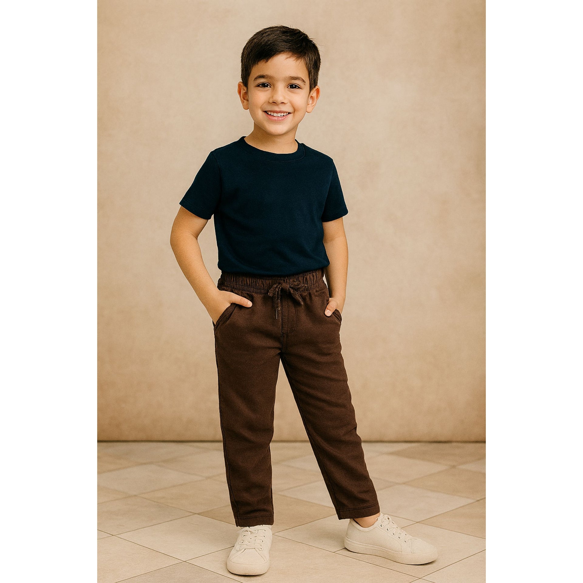 "BLAZO Boys’ Stylish Cadbury Cotton Pants – Soft Fabric, Elastic Waist & Pockets | Trendy Bottomwear for Kids (Age 12 Months –12 Years)"