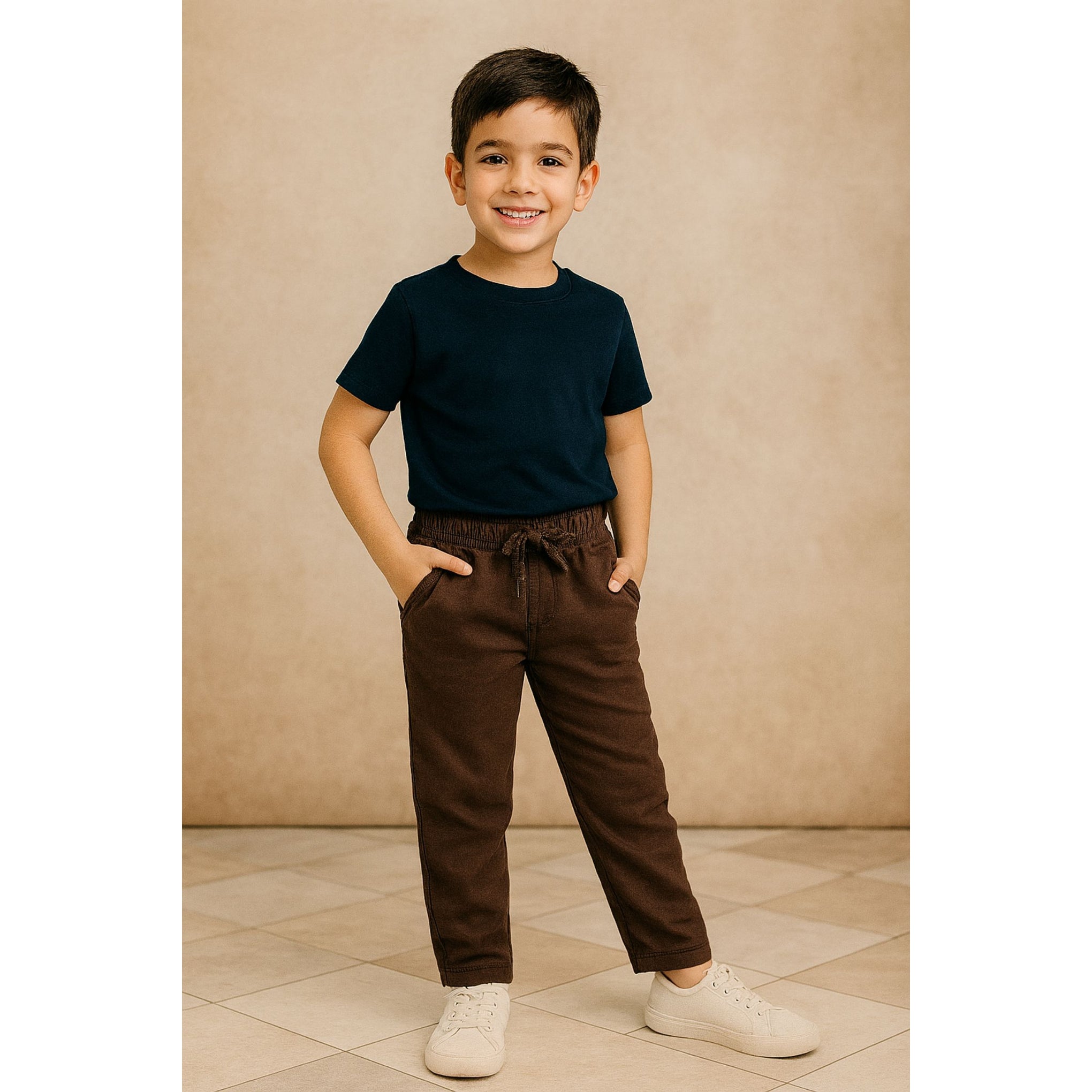 "BLAZO Boys’ Stylish Cadbury Cotton Pants – Soft Fabric, Elastic Waist & Pockets | Trendy Bottomwear for Kids (Age 12 Months –12 Years)"