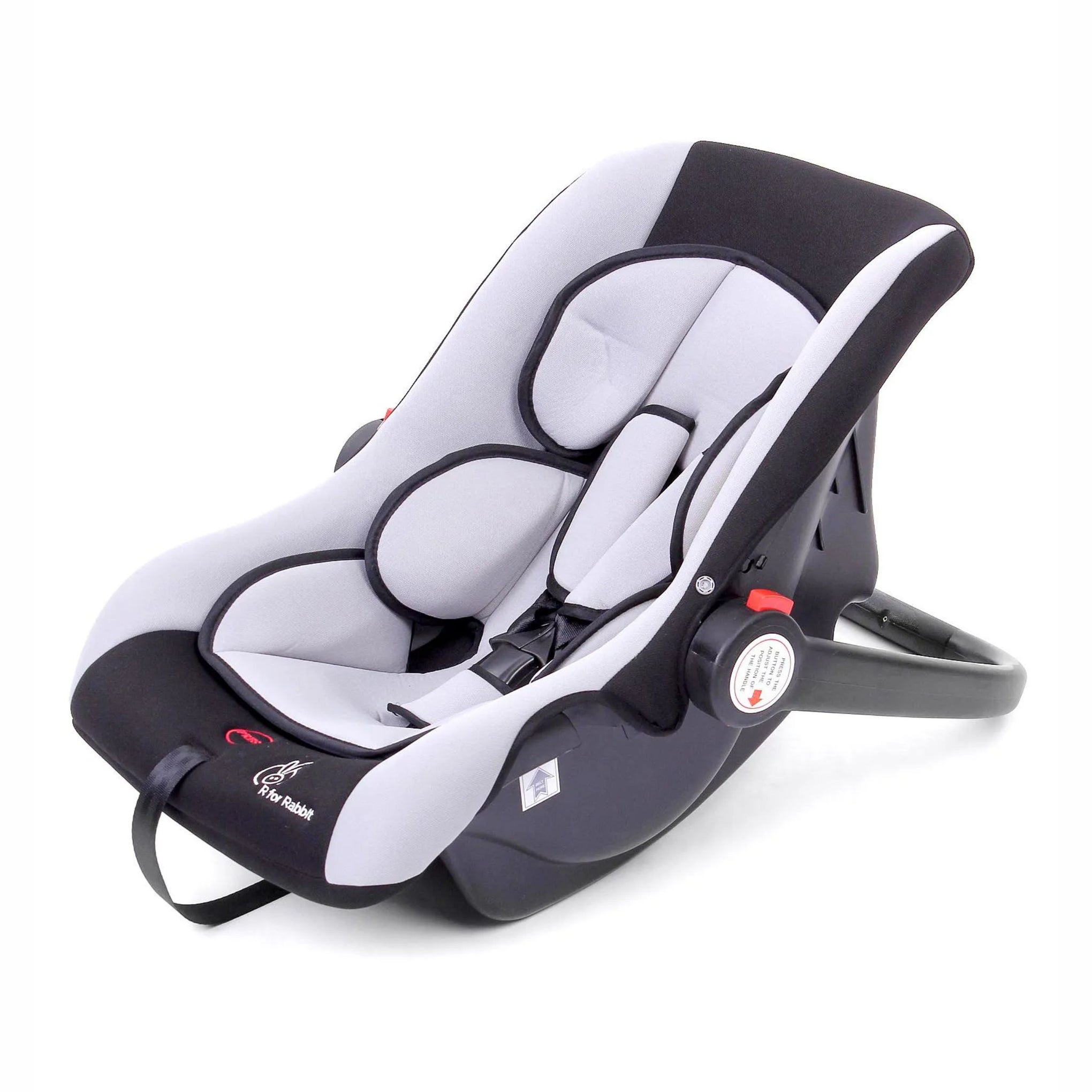 R for Rabbit Picaboo Baby Carry Cot, 4 in 1 Multi Purpose Kids Carry Cot, Infant Car Seat, Rocker for Infant Babies of 0 to 15 Months & Weight Capacity Upto 13 Kgs (Grey Black)