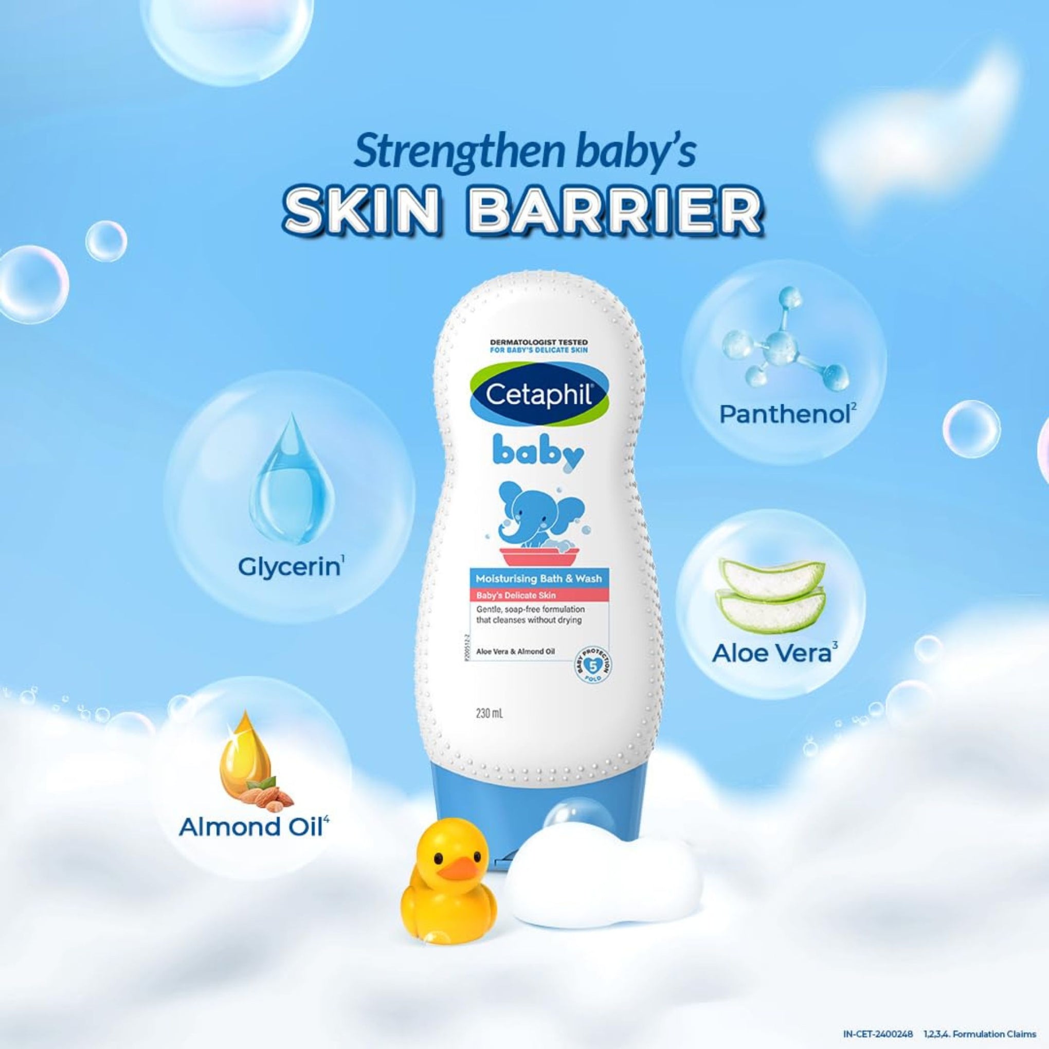 Cetaphil Baby Moisturising Bath & Wash | Gentle, soap-free formulation that cleanses without drying  230 ml