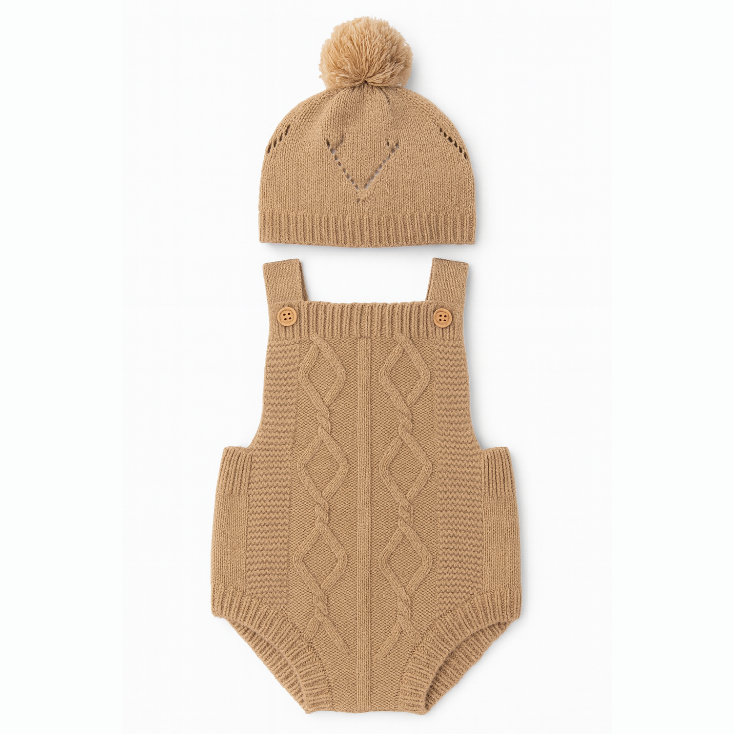 Smile Baby Soft Woollen Romper with Cap – Hand-Knitted Winterwear | 0–6 Months | 4 Colors