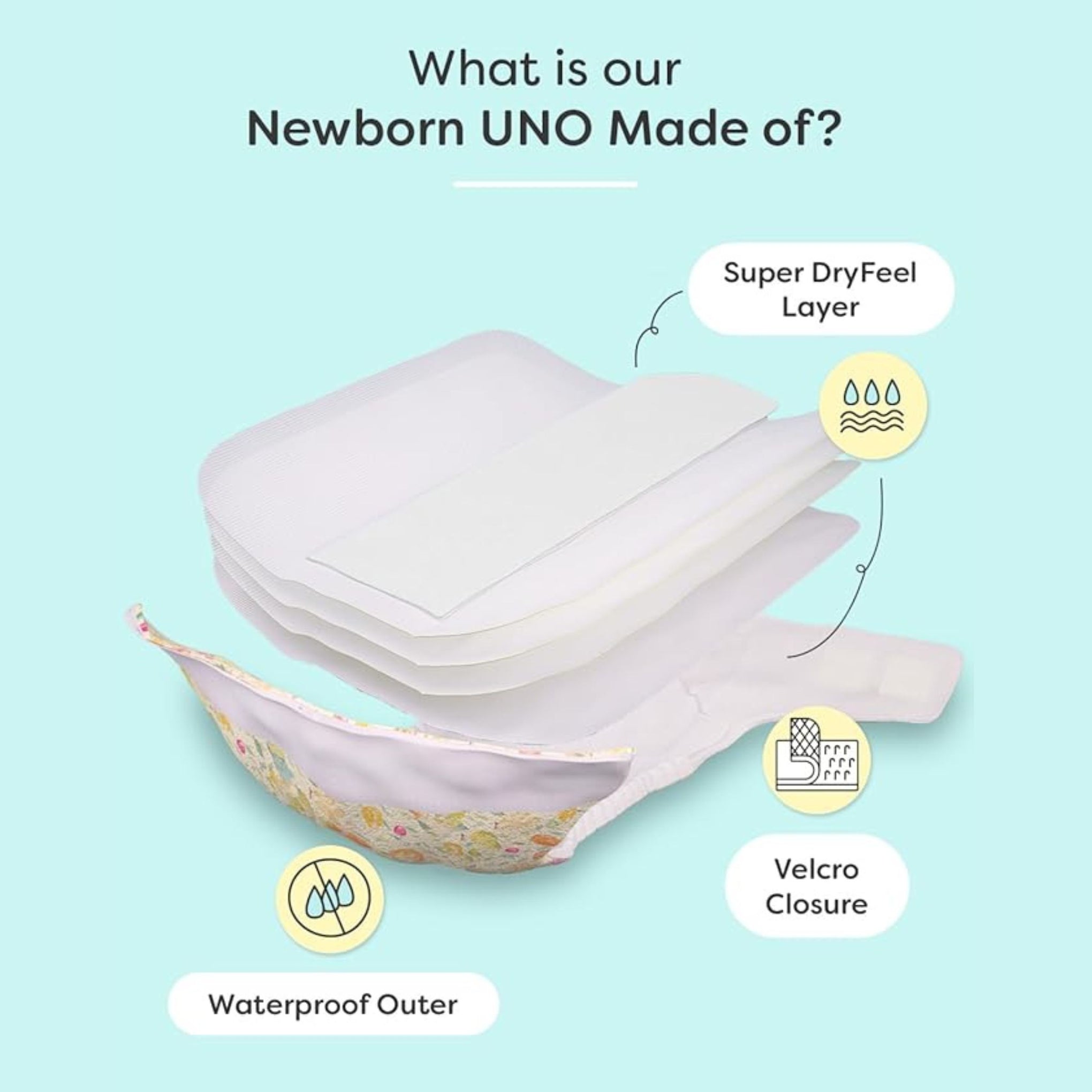 SuperBottoms Cherry Blossom Reusable Cloth Diaper with Absorbent Inserts | Adjustable, Washable & Leak-Proof Baby Diaper