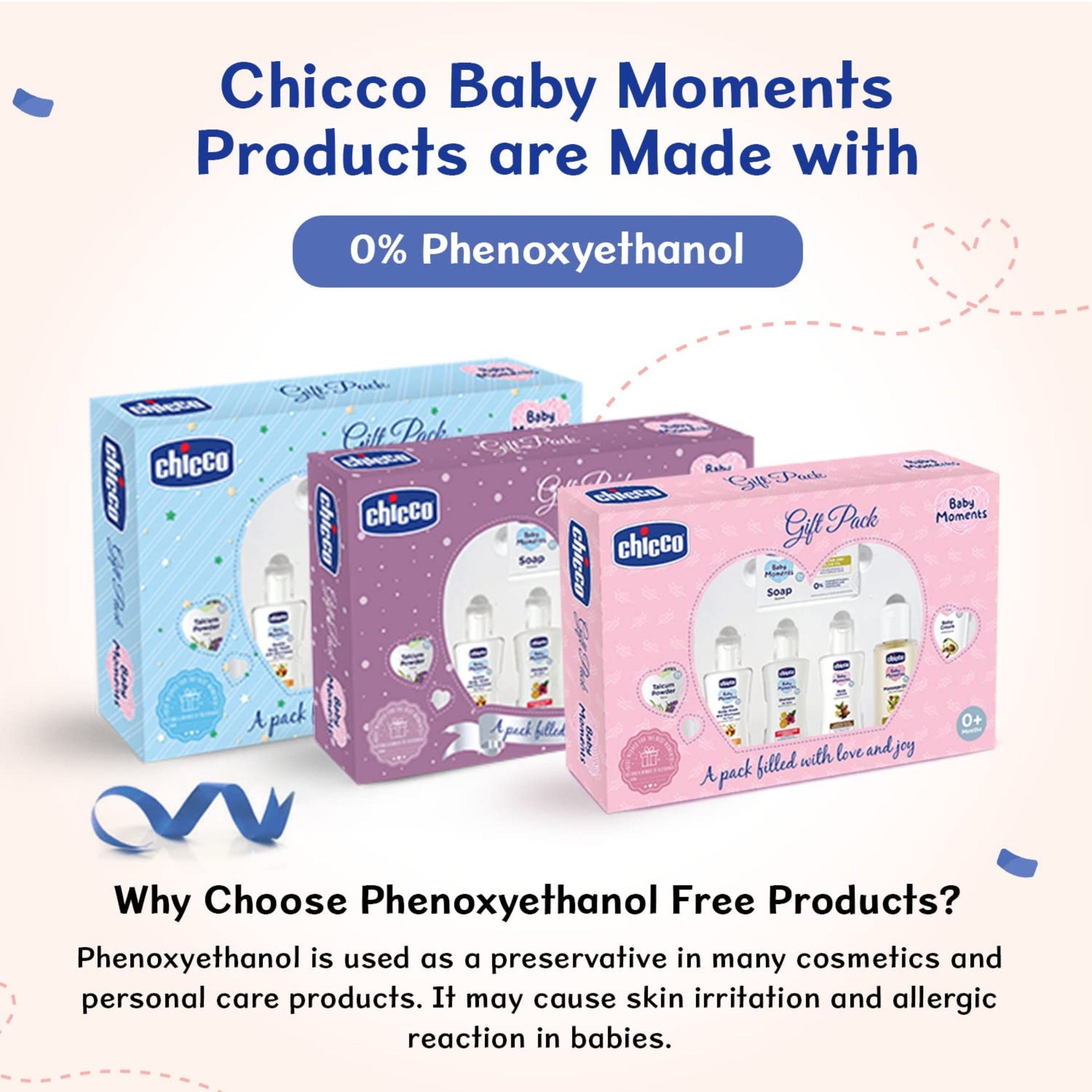 Chicco Baby Moments Baby Caring Gift Pack (Blue & purple ) with 7 Baby Skincare & Haircare Products  | Soap 75 GM , Gentle Body Wash and Shampoo 50 ml , Body Lotion 50 ml , Talcum Powder 75 g , Baby Cream 50 g , No Tears Shampoo 50 ml , Massage Oil 50 ml