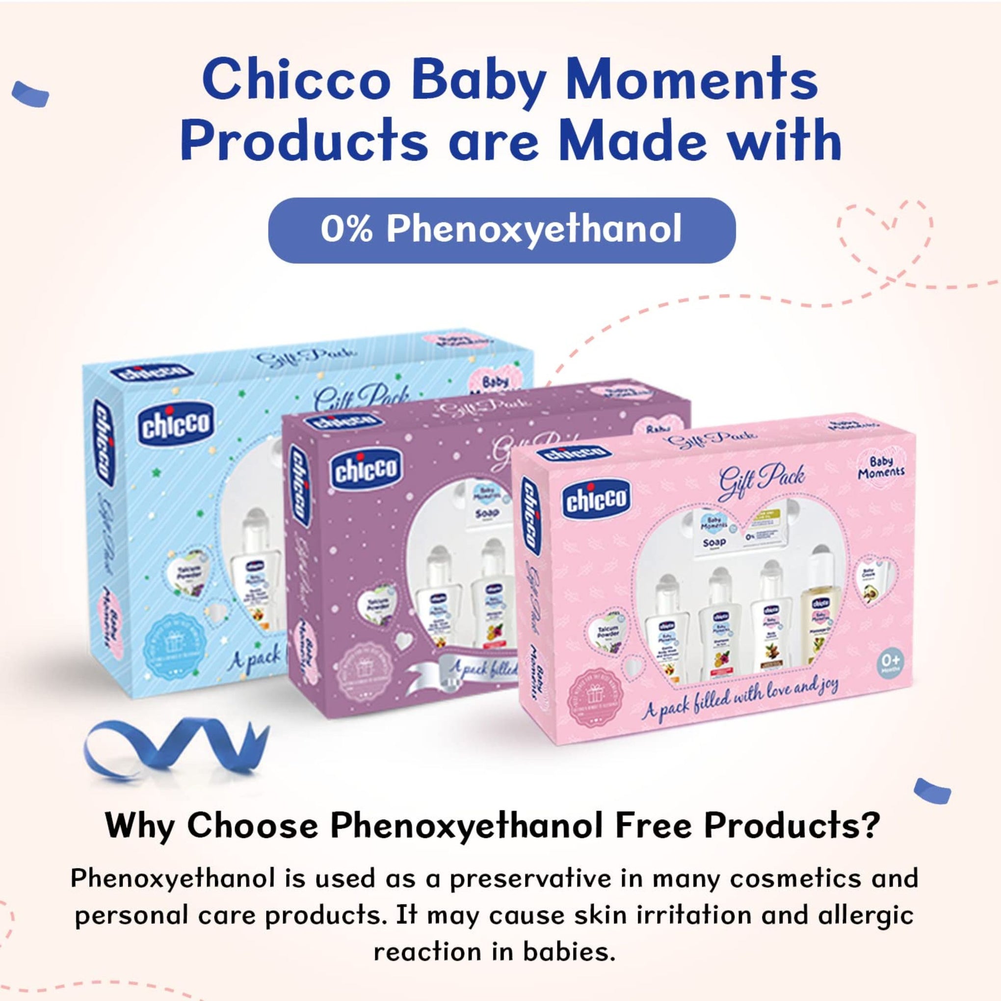 Chicco Baby Moments Baby Caring Gift Pack (Blue & purple ) with 7 Baby Skincare & Haircare Products  | Soap 75 GM , Gentle Body Wash and Shampoo 50 ml , Body Lotion 50 ml , Talcum Powder 75 g , Baby Cream 50 g , No Tears Shampoo 50 ml , Massage Oil 50 ml