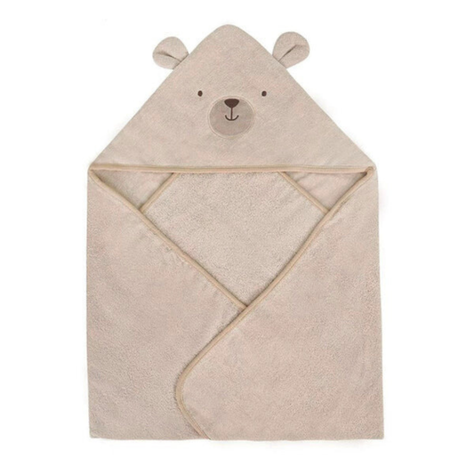 Sunnozy Ultra Soft Baby Hooded Bath Towel (76 × 76 CM) – Highly Absorbent, Gentle on Baby Skin, Cute Bear Hood Design, Premium Baby Towel