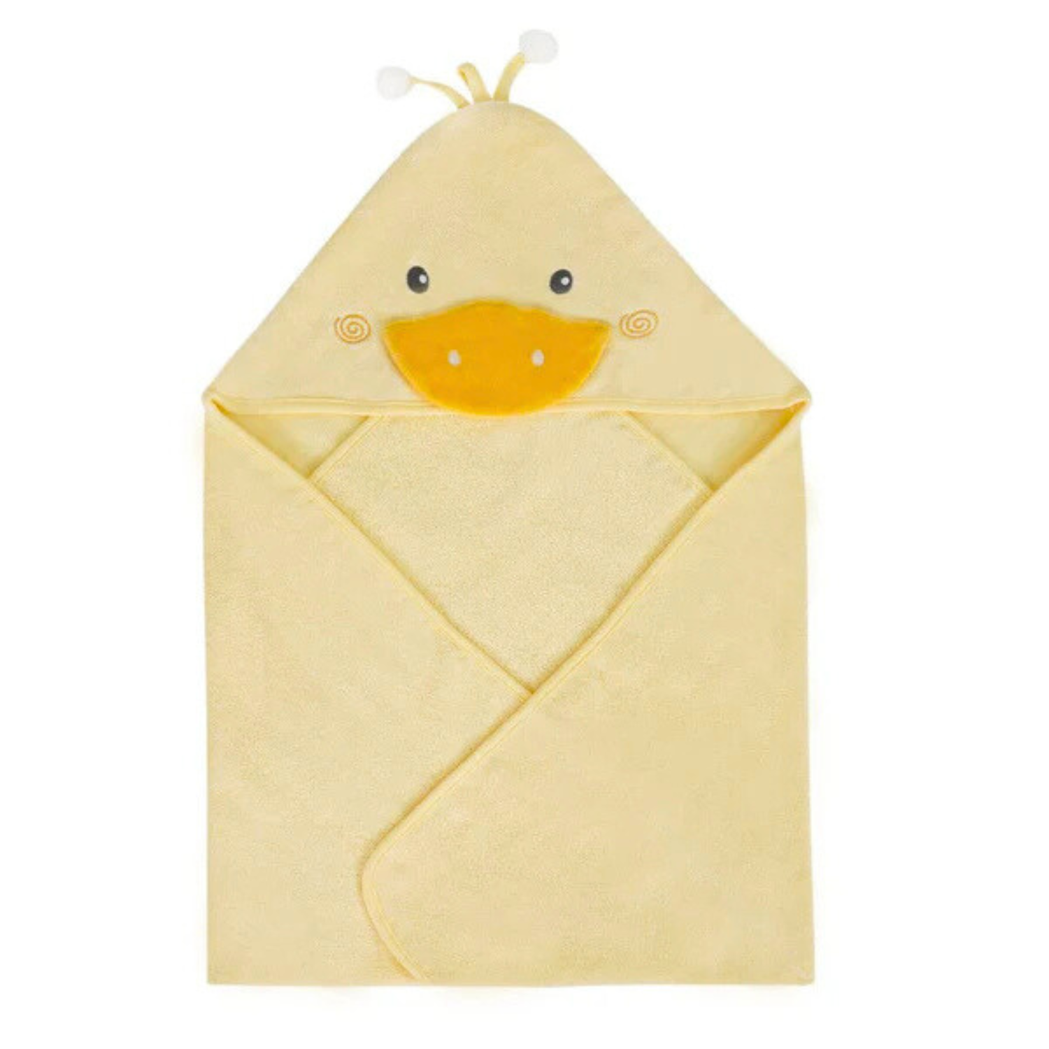 Sunnozy Ultra Soft Baby Hooded Bath Towel (76 × 76 CM) – Highly Absorbent, Gentle on Baby Skin, Cute Duck Hood Design, Premium Baby Bath Towel