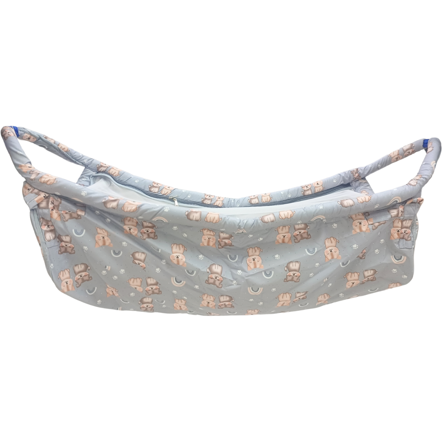 Smile Baby Traveling Khoya Cradle – Portable Baby Hammock for Home, Car & Travel (Cotton Dog Print – Sky Grey)