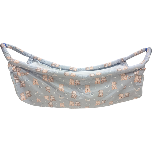 Smile Baby Traveling Khoya Cradle – Portable Baby Hammock for Home, Car & Travel (Cotton Dog Print – Sky Grey)