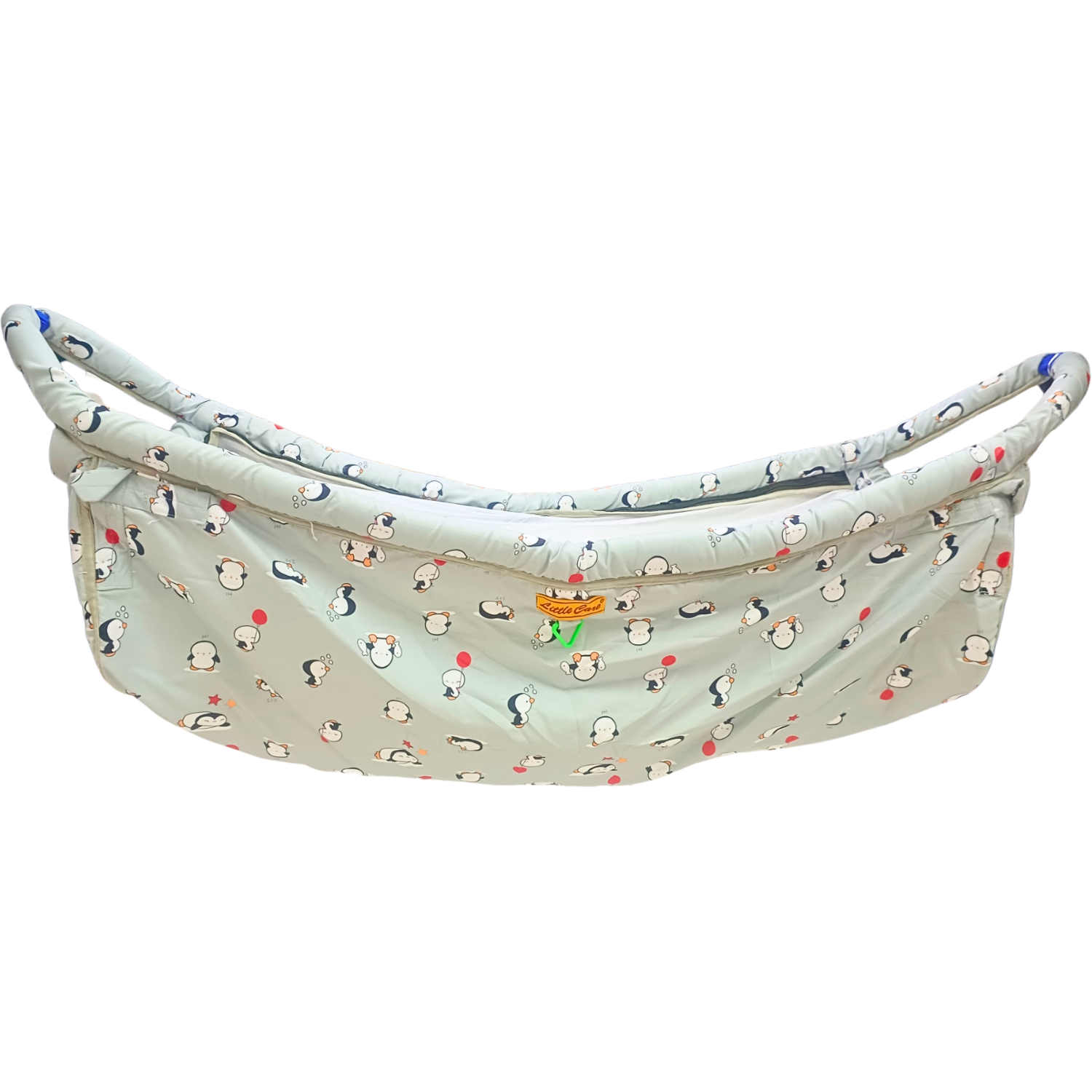 Smile Baby Traveling Khoya Cradle – Portable Baby Hammock for Home, Car & Travel (Cute Penguin Print – Soft Grey)