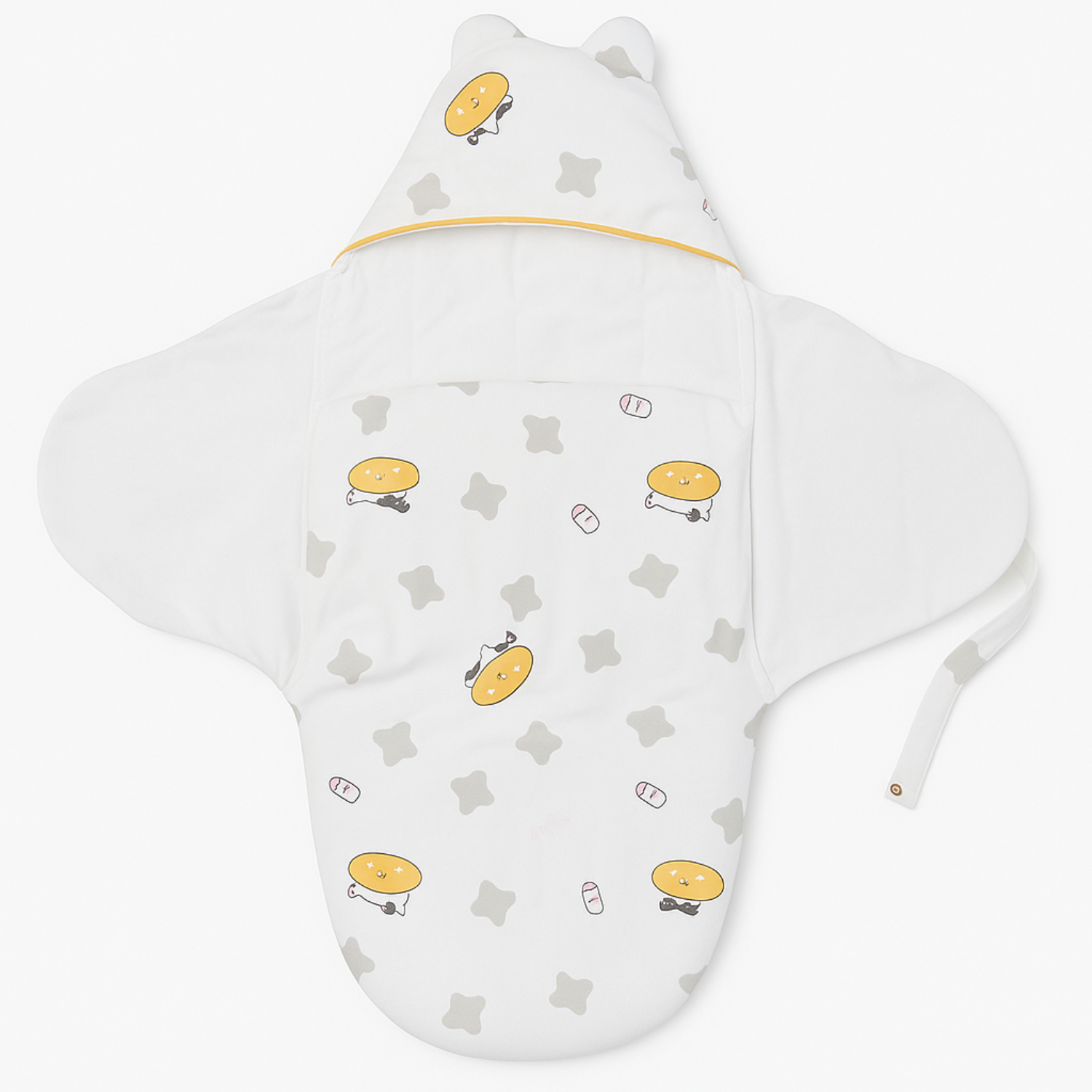 Smile Baby “Cow Milk” Baby Swaddle Wrap with Hood – 0-6 Months
