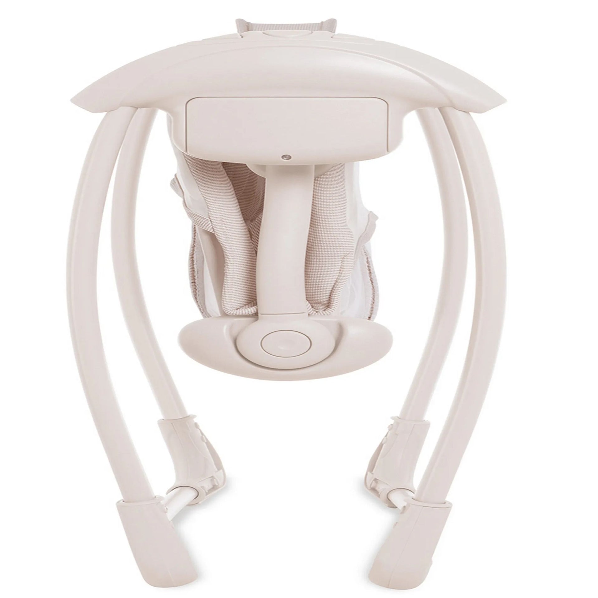 Mastela Deluxe Portable Baby Swing | Birth+ to 6 Months | Compact Foldable Infant Swing with Reclining Seat, Toy Bar, Safety Harness & Soft Cushion | Available in Grey & Cream