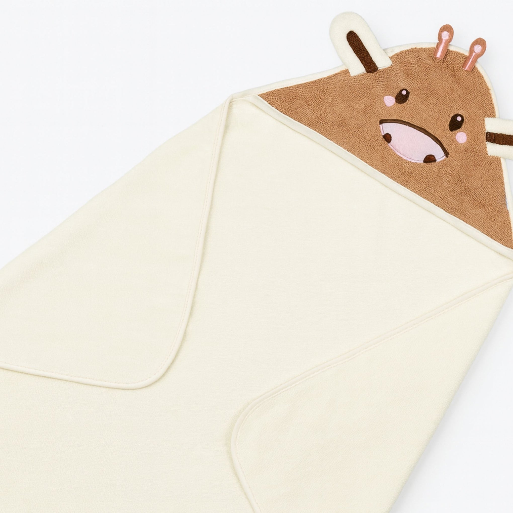 Smile Baby Soft Hooded Baby Towel | Animal Cow Face Design | 0–12 Months | Ultra-Absorbent Cotton | Newborn Bath Wrap