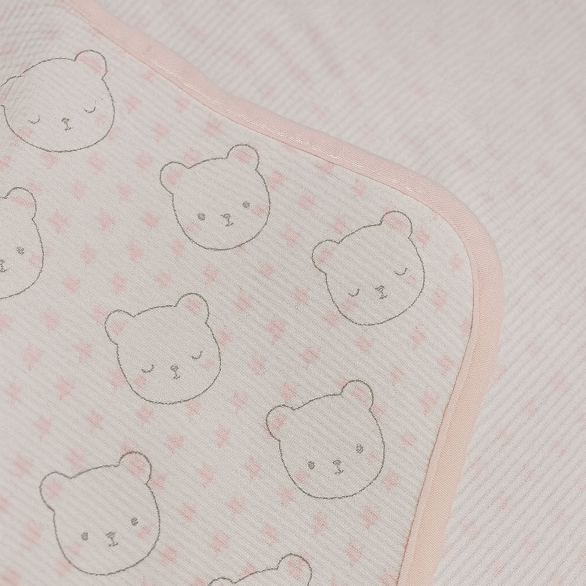 SUNNOZY Cute Bear Hooded Baby Blanket | Soft Cotton Swaddle Wrap for Newborn to 1 Year | Cozy Sleep Blanket with Ears | 75x100 cm | Available in Blue & Pink