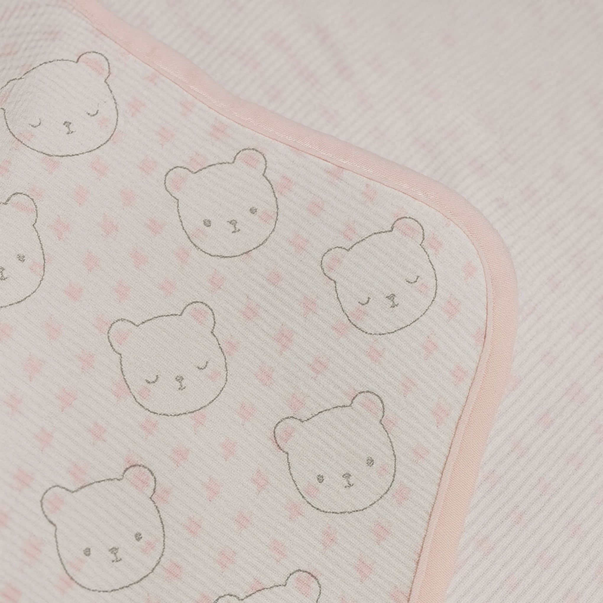 SUNNOZY Cute Bear Hooded Baby Blanket | Soft Cotton Swaddle Wrap for Newborn to 1 Year | Cozy Sleep Blanket with Ears | 75x100 cm | Available in Blue & Pink